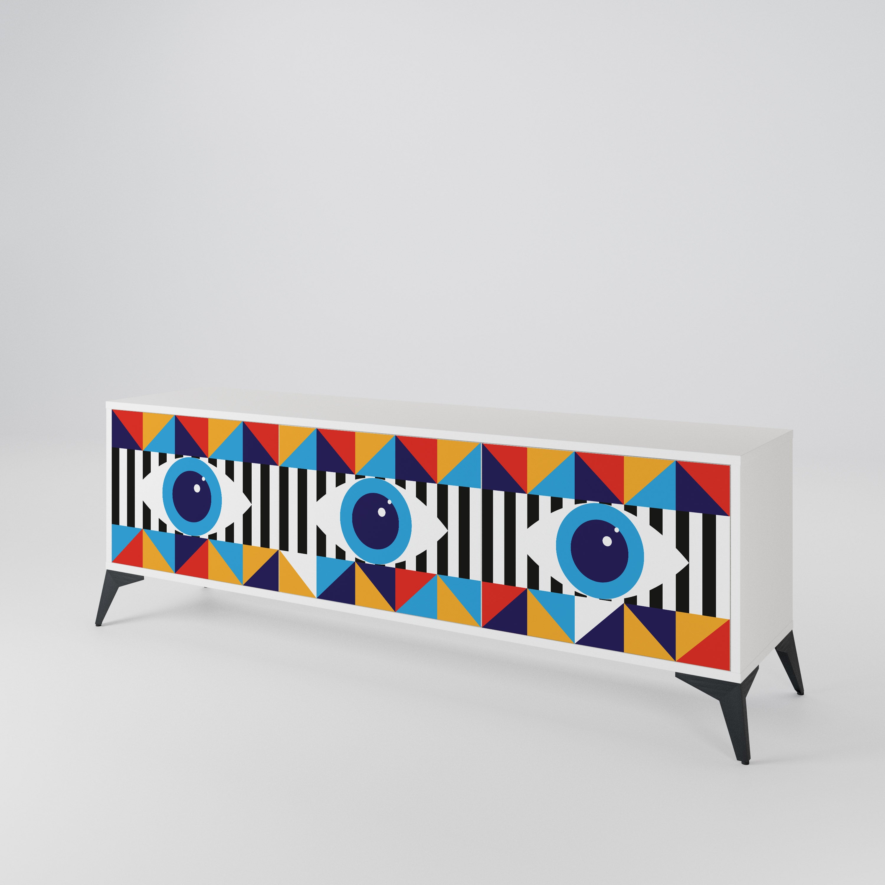 ABSTRACTION AND GEOMETRY Mueble de TV de 3 Puertas