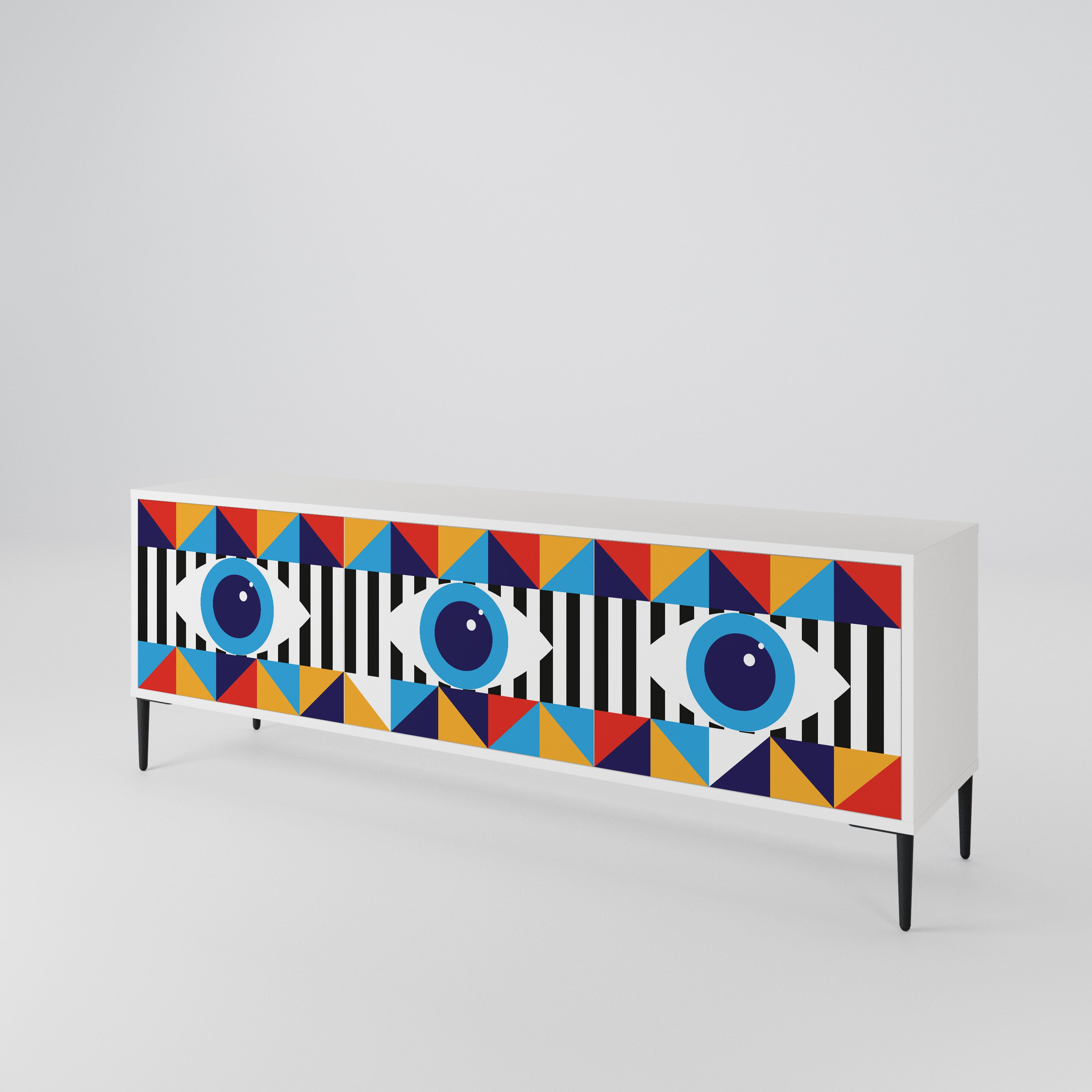 ABSTRACTION AND GEOMETRY Mueble de TV de 3 Puertas