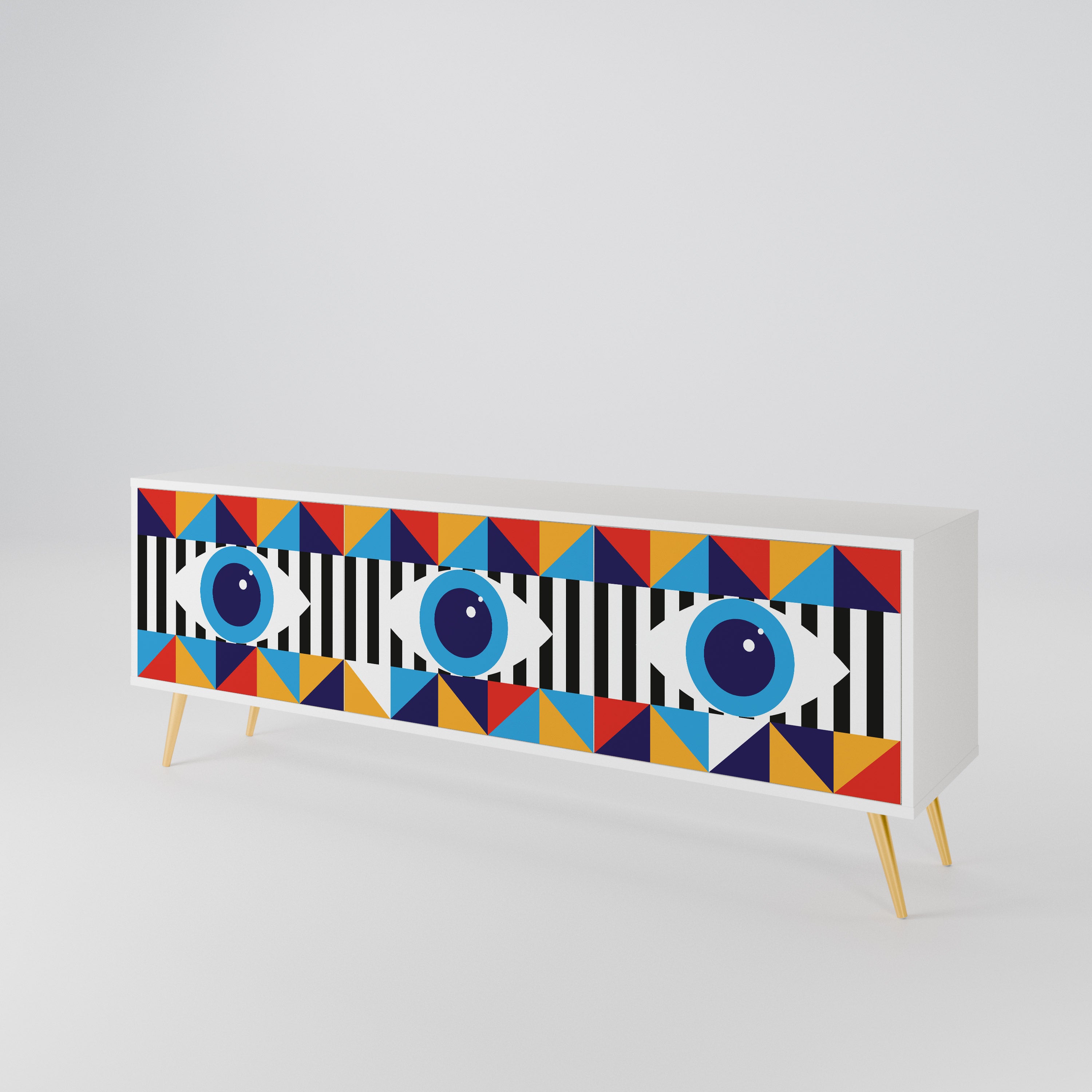 ABSTRACTION AND GEOMETRY Mueble de TV de 3 Puertas