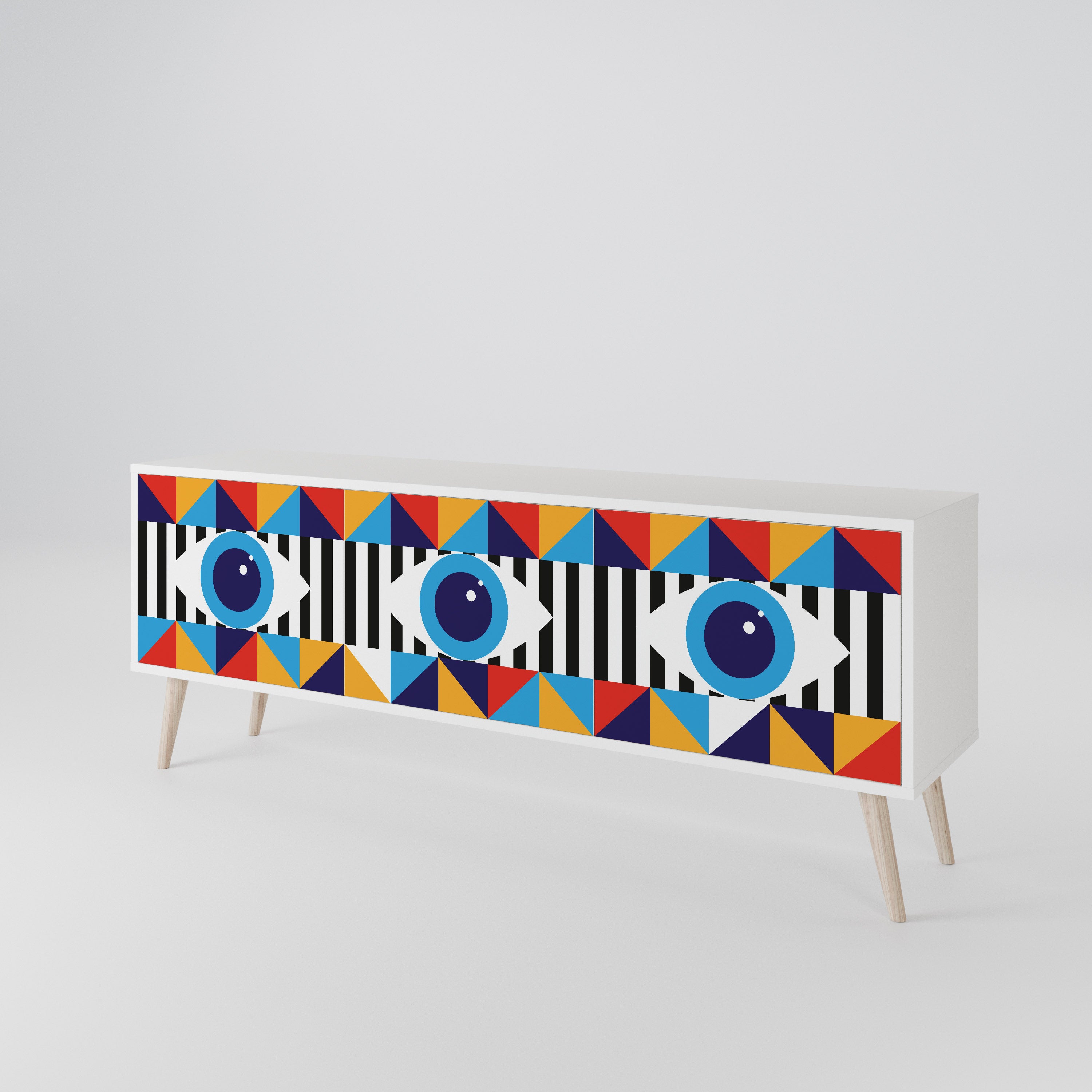 ABSTRACTION AND GEOMETRY Mueble de TV de 3 Puertas