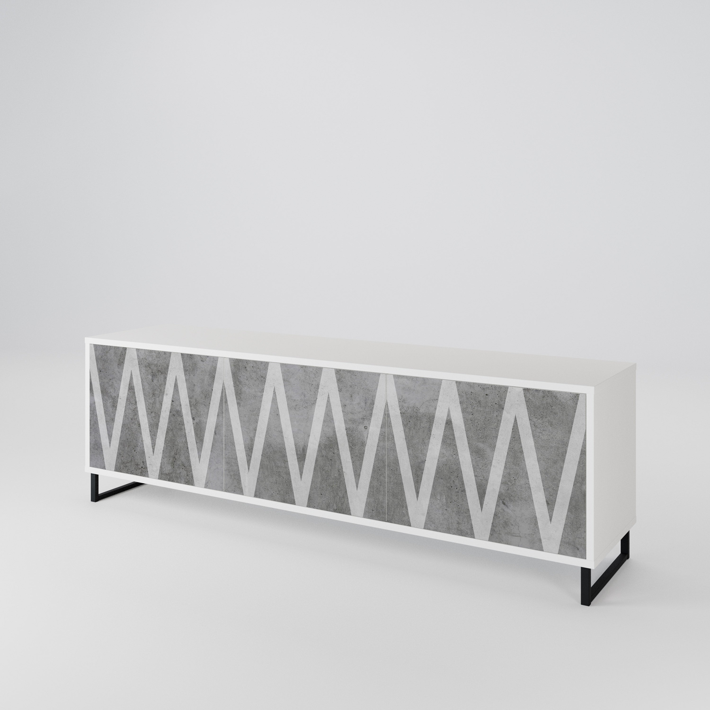 SOLID ZIG ZAG Mueble de TV de 3 Puertas