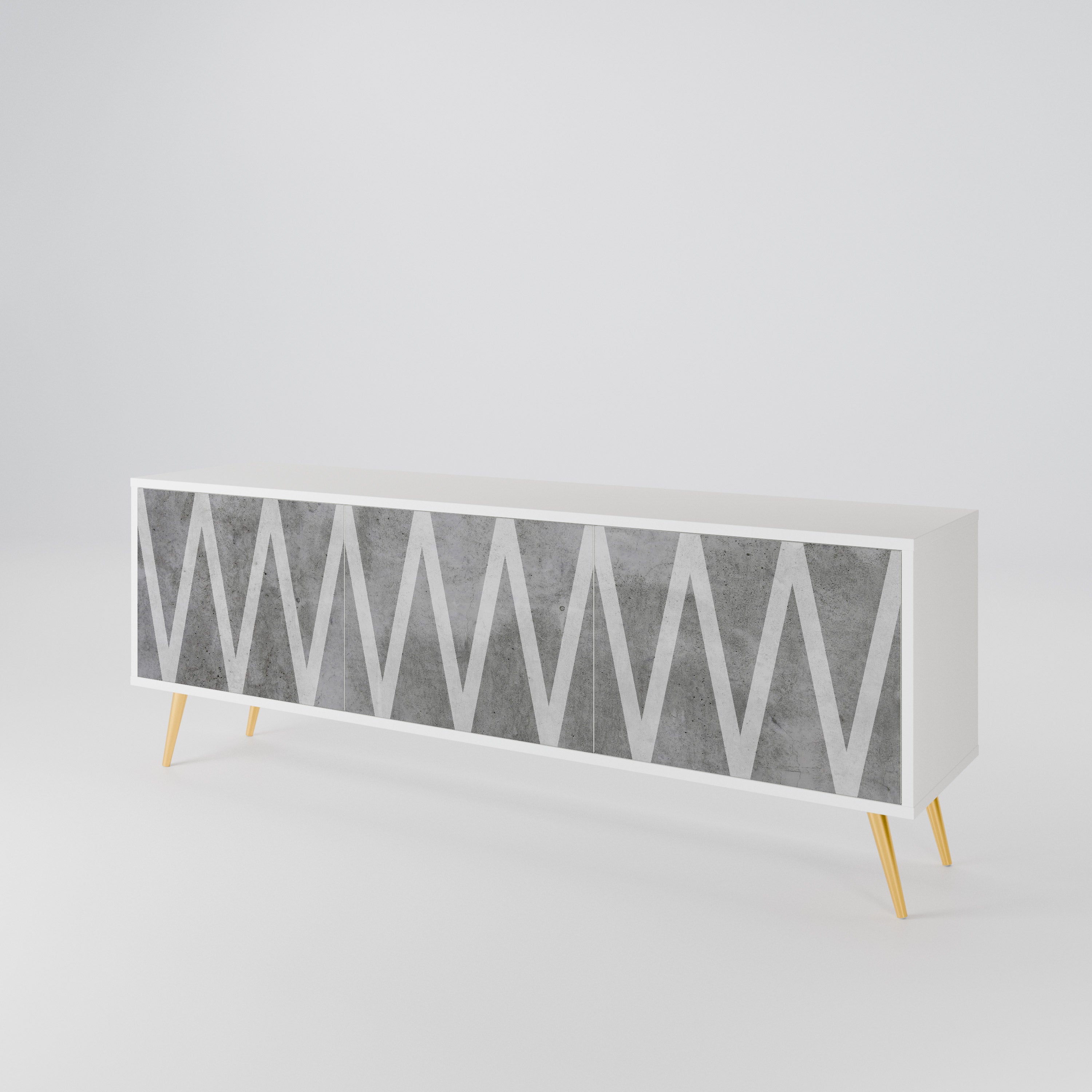 SOLID ZIG ZAG Mueble de TV de 3 Puertas