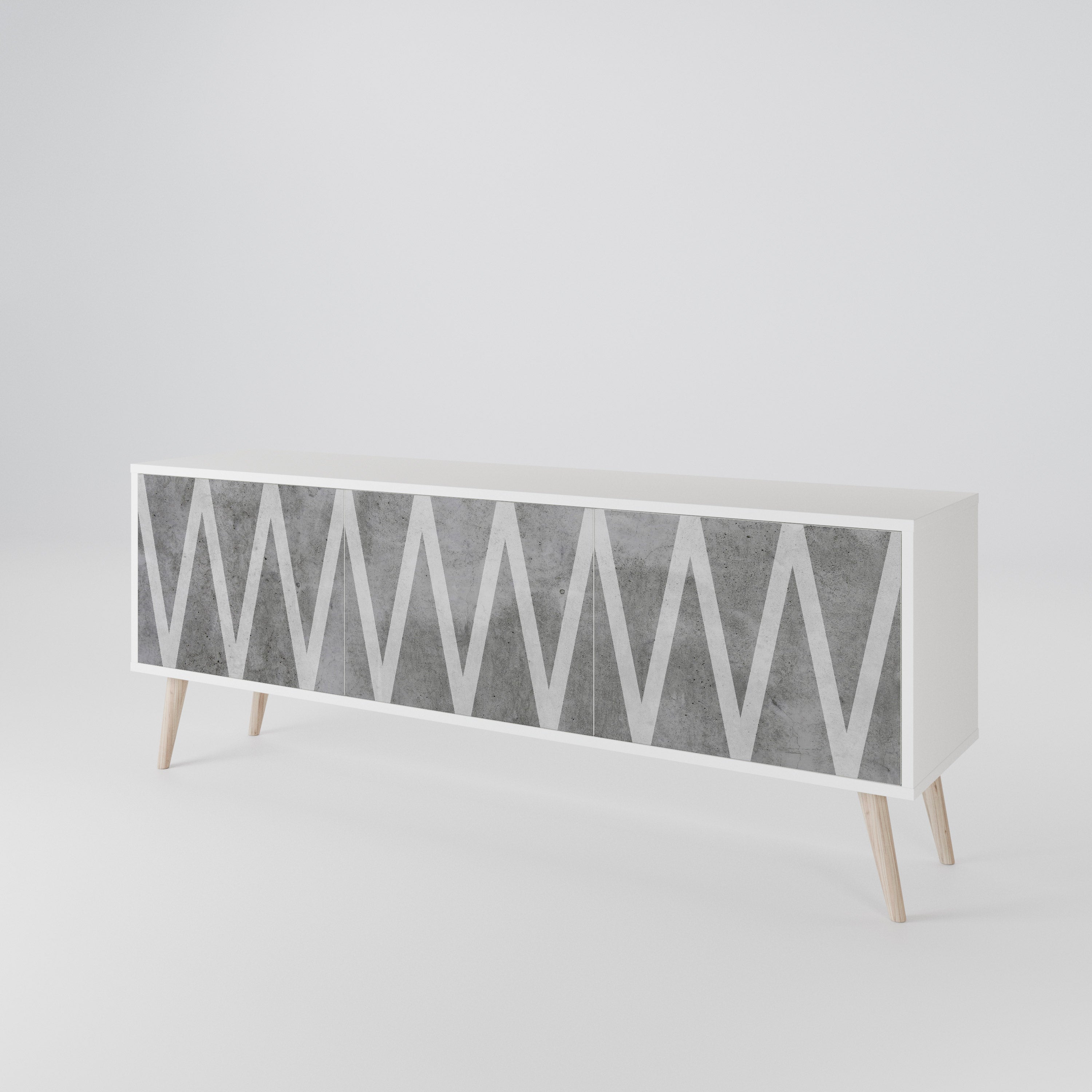 SOLID ZIG ZAG Mueble de TV de 3 Puertas