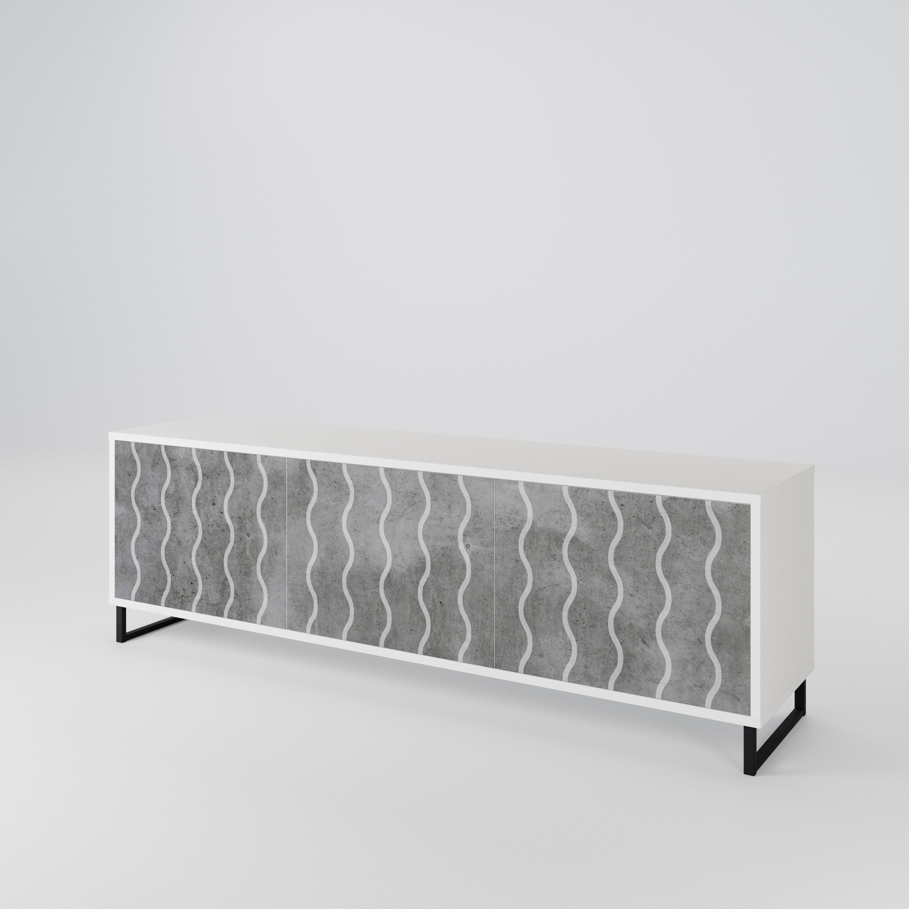 WAVES OF CONCRETE Mueble de TV de 3 Puertas