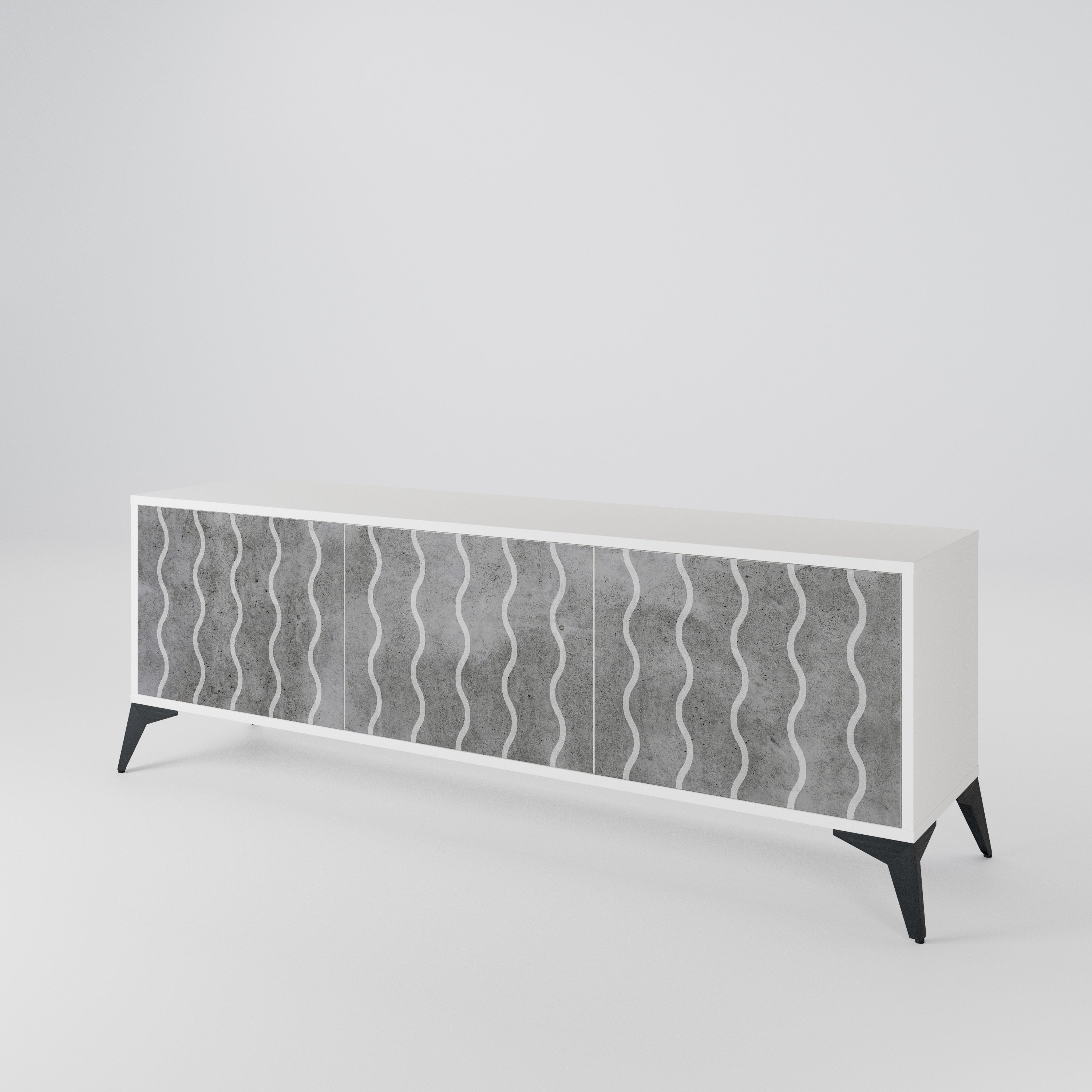 WAVES OF CONCRETE Mueble de TV de 3 Puertas