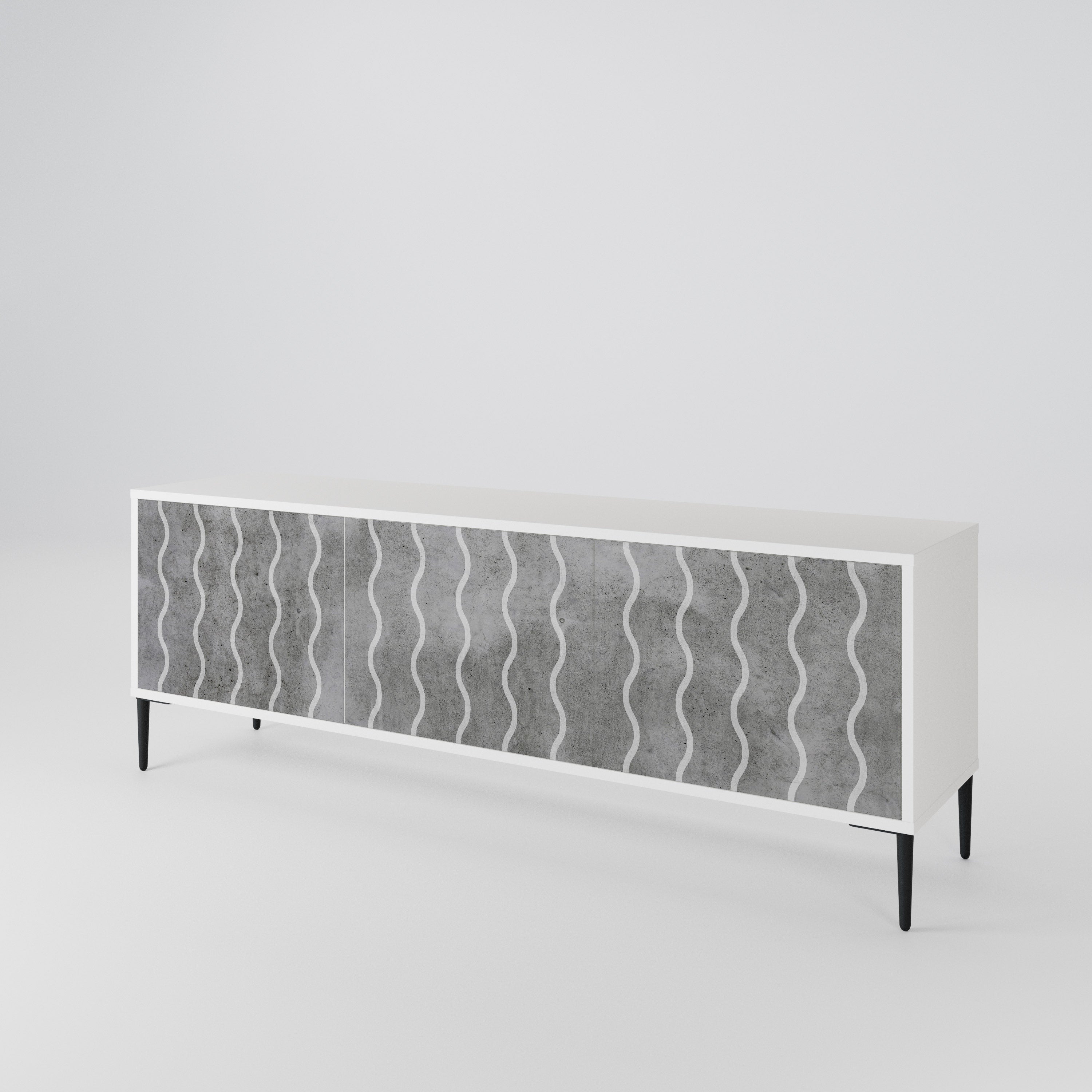 WAVES OF CONCRETE Mueble de TV de 3 Puertas