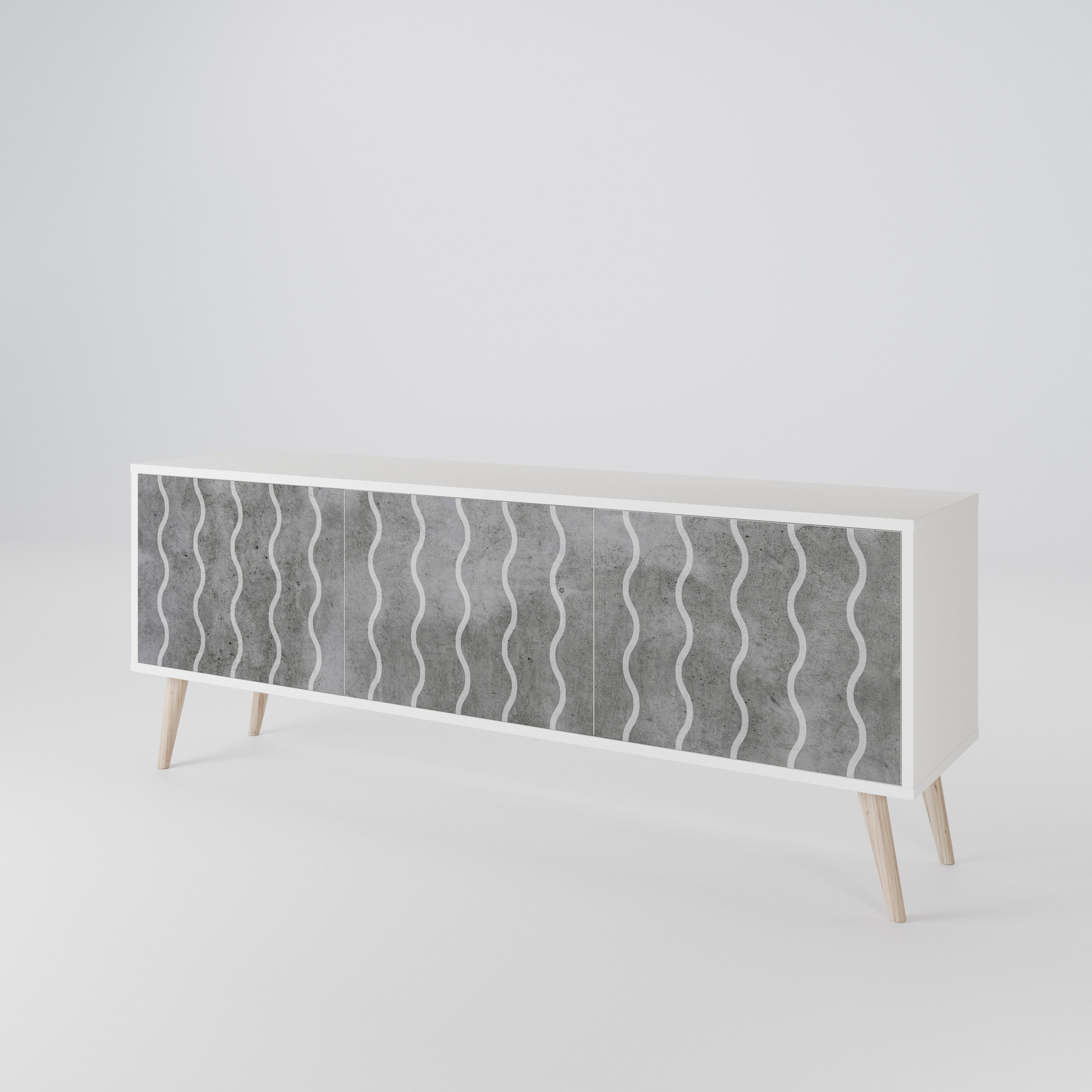 WAVES OF CONCRETE Mueble de TV de 3 Puertas