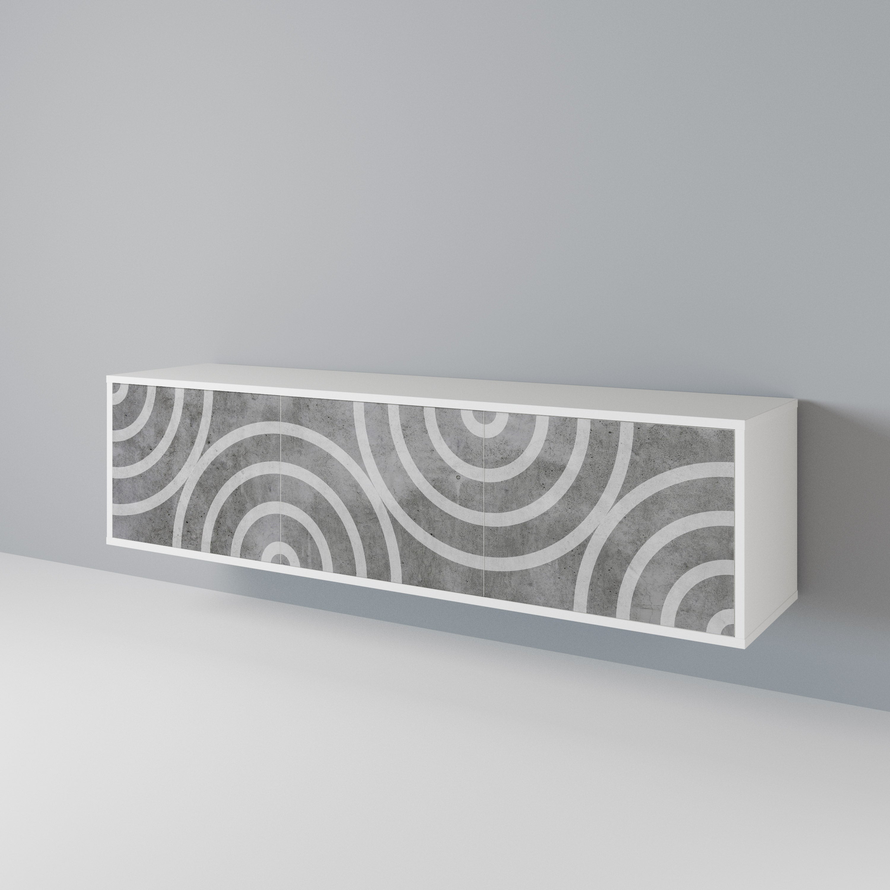 CIRCLE CONCRETE Třídveřový TV stolek
