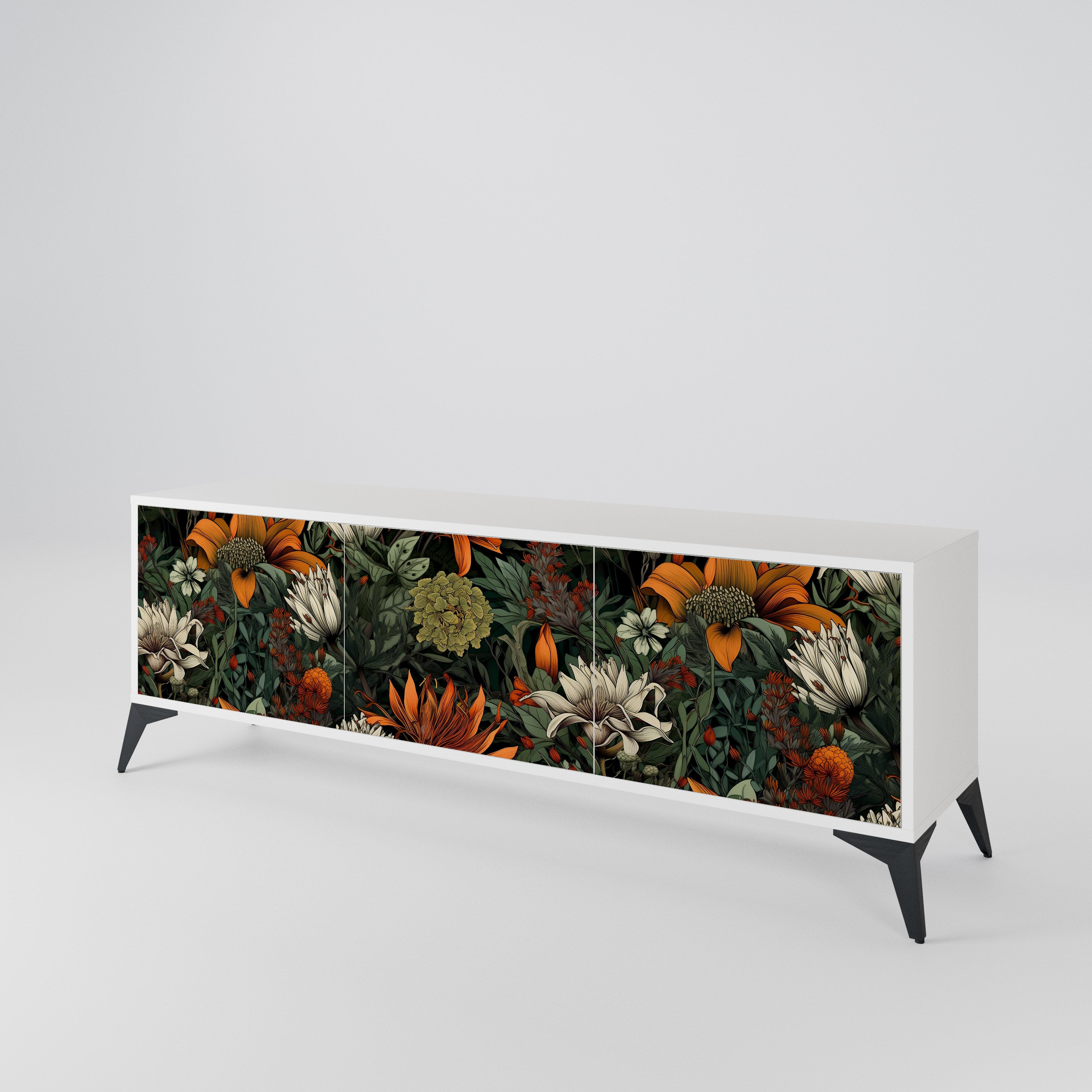 MIDNIGHT SPROUT Mueble de TV de 3 Puertas