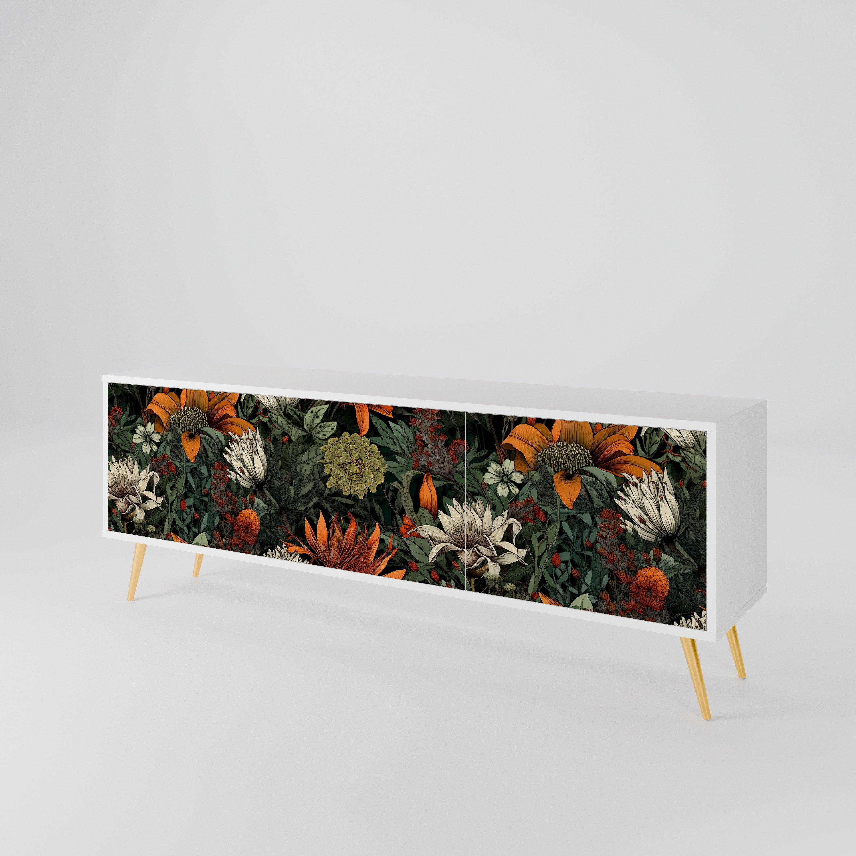 MIDNIGHT SPROUT Mueble de TV de 3 Puertas