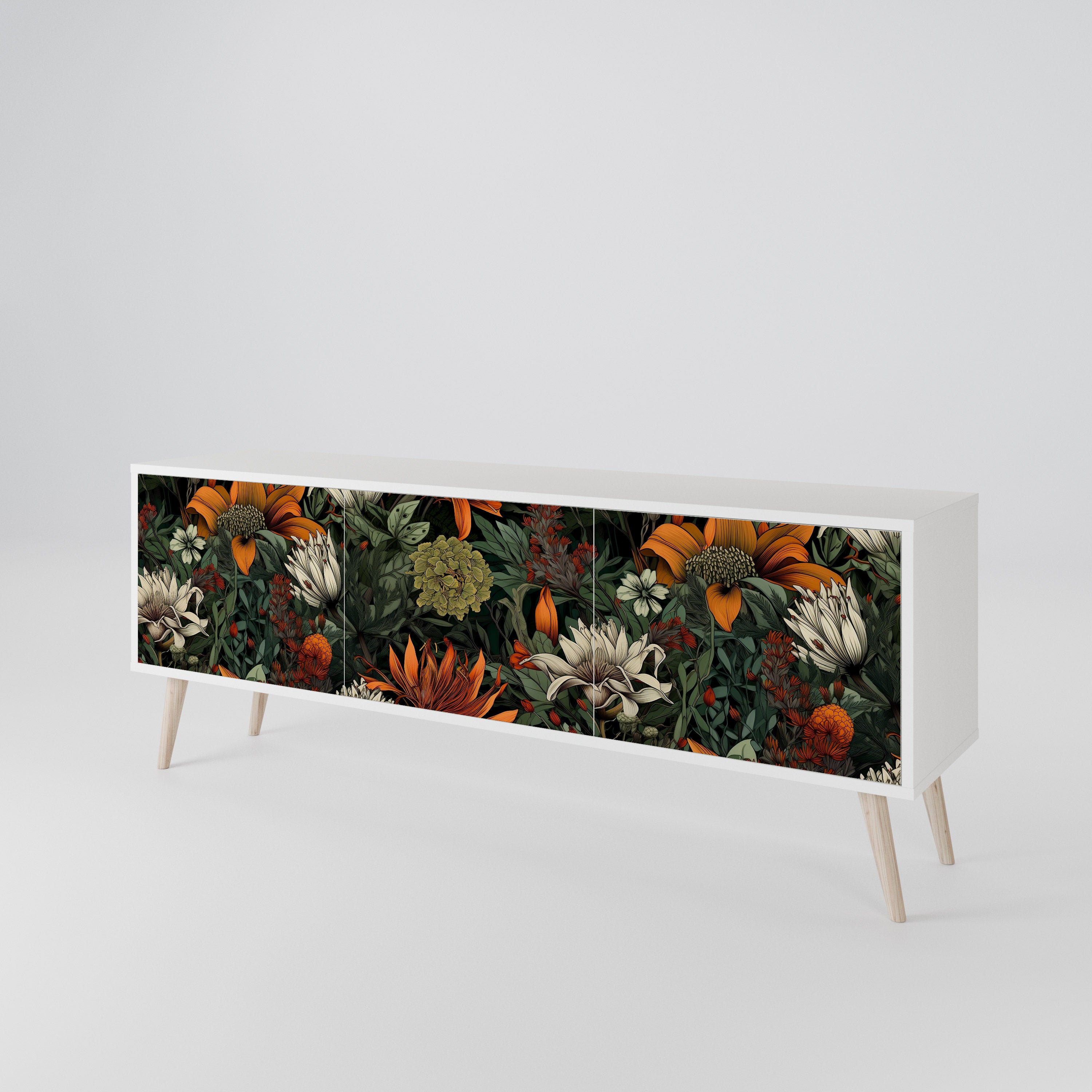 MIDNIGHT SPROUT Mueble de TV de 3 Puertas