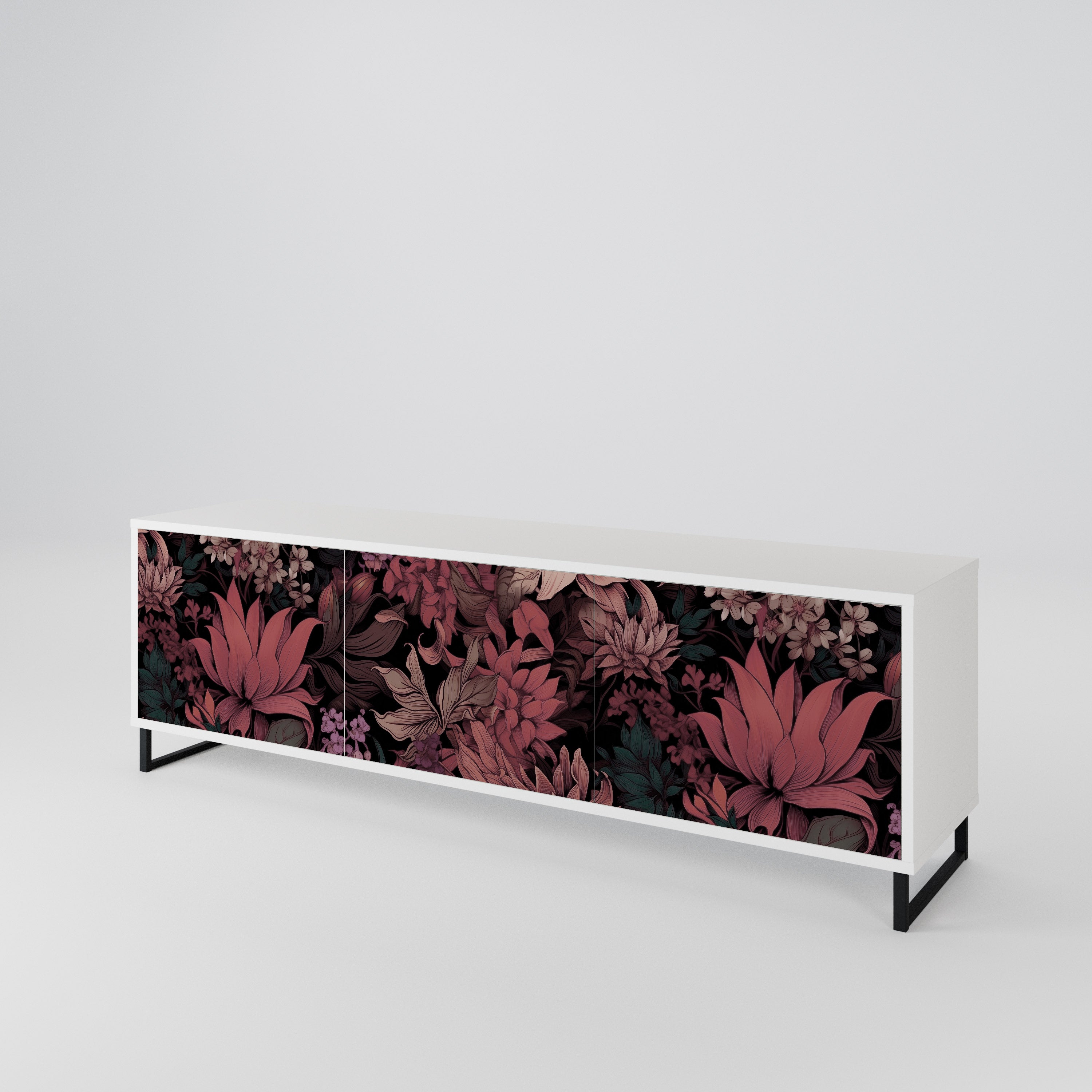 FLORAL WHISPER Mueble de TV de 3 Puertas