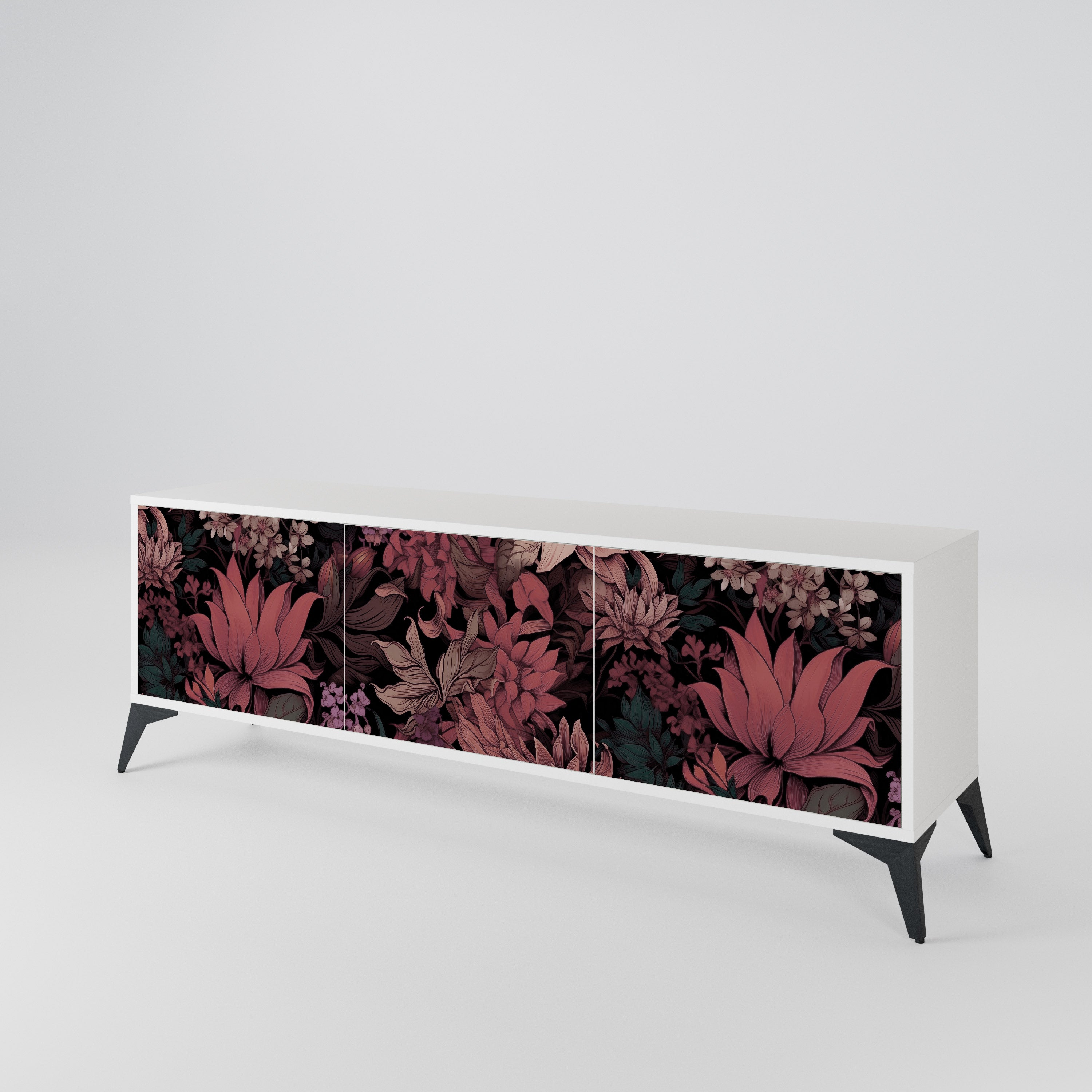 FLORAL WHISPER Mueble de TV de 3 Puertas