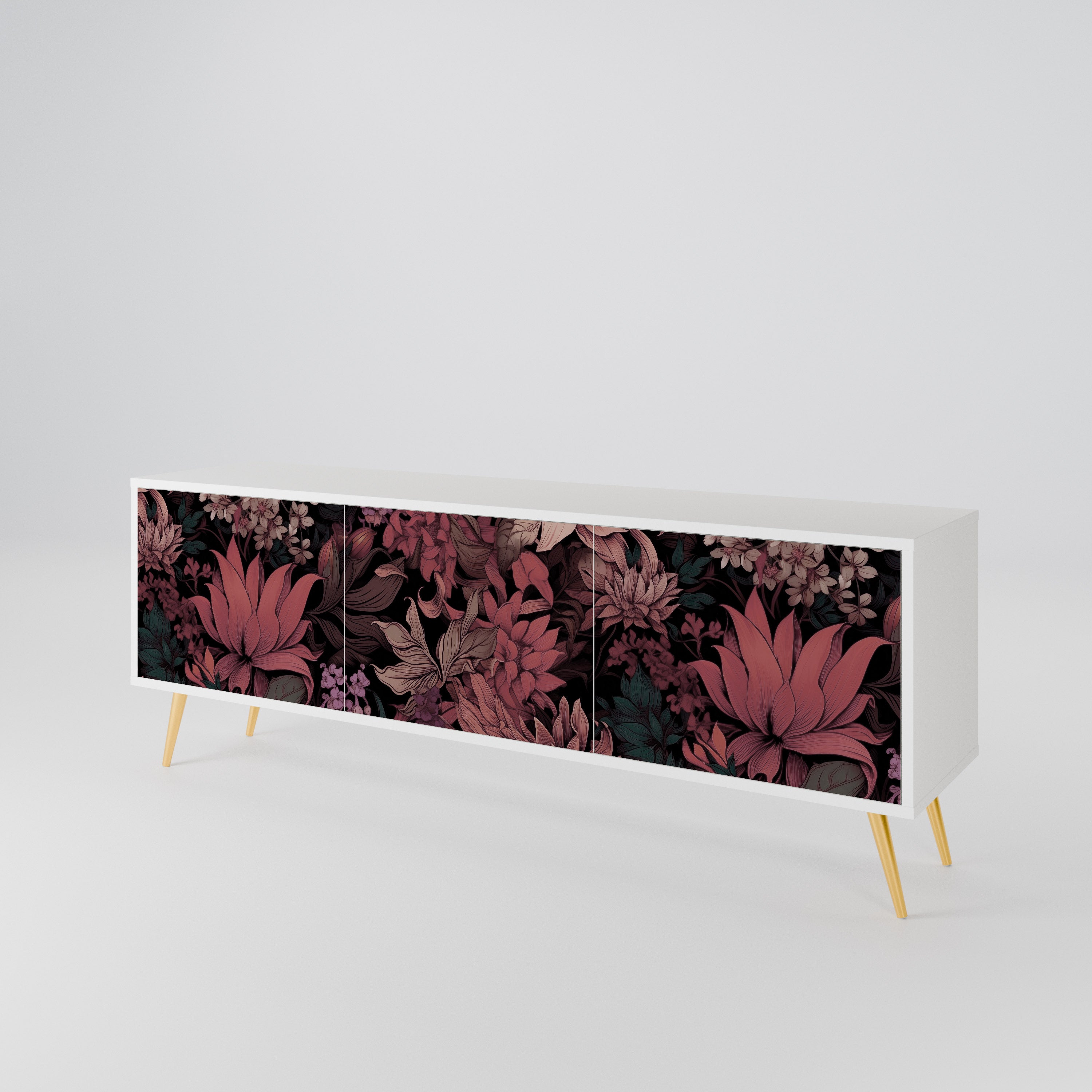 FLORAL WHISPER Mueble de TV de 3 Puertas