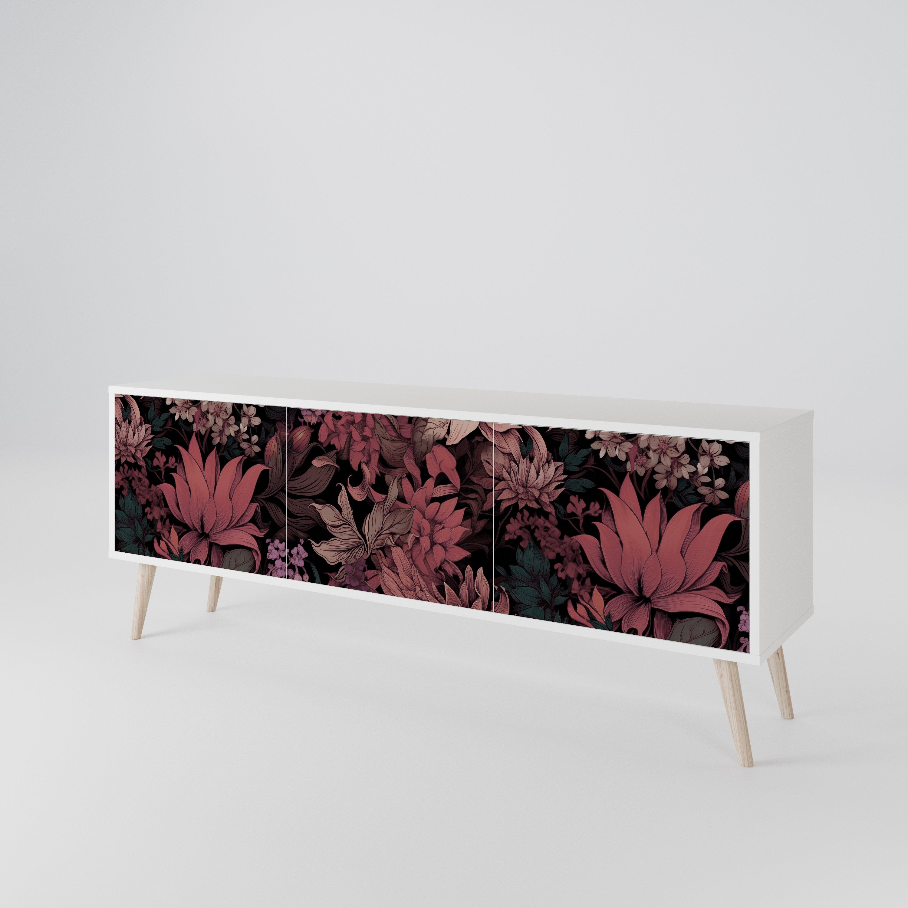 FLORAL WHISPER Mueble de TV de 3 Puertas