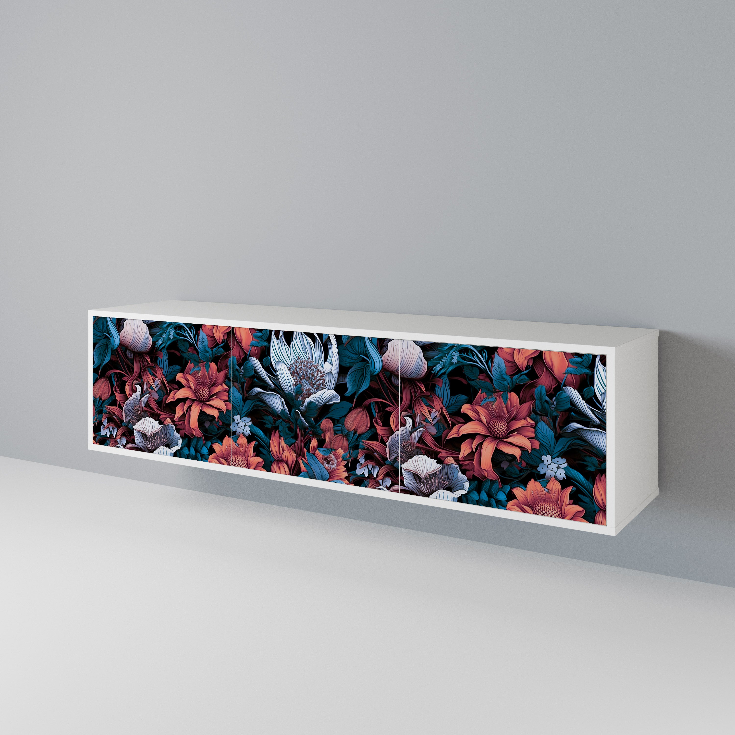 ETHEREAL BLOSSOMS Mueble de TV de 3 Puertas