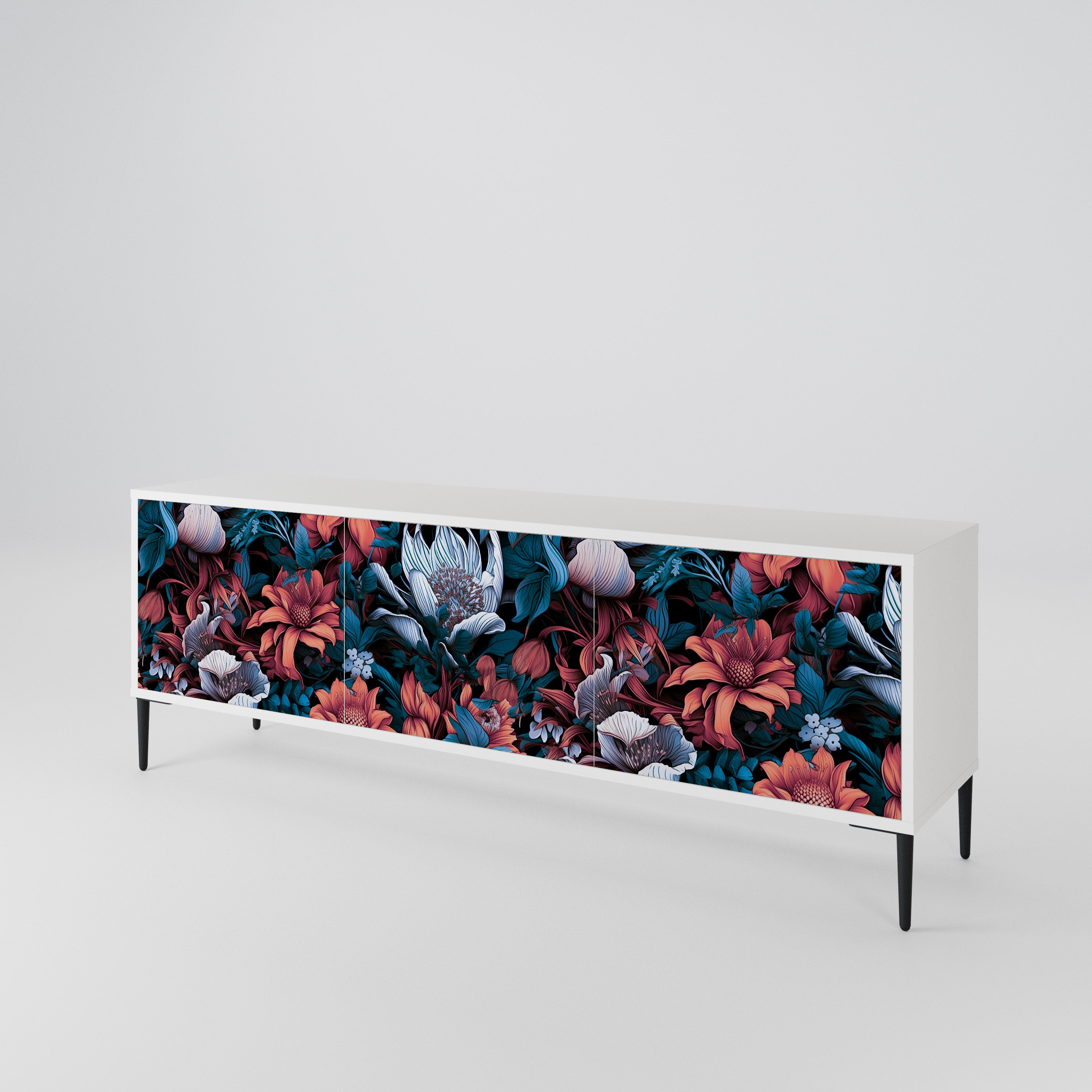 ETHEREAL BLOSSOMS Mueble de TV de 3 Puertas