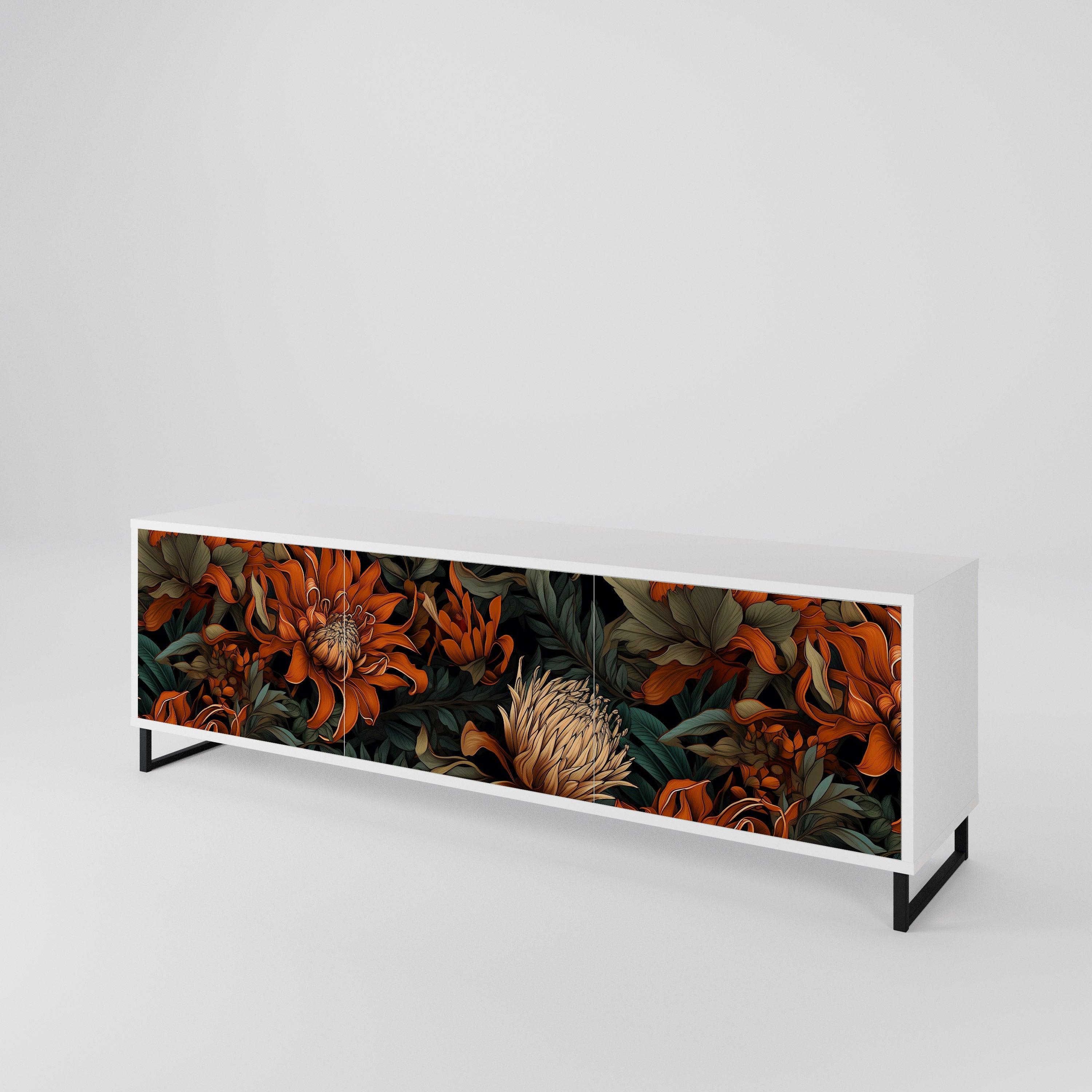 DAWN BLOOM Mueble de TV de 3 Puertas