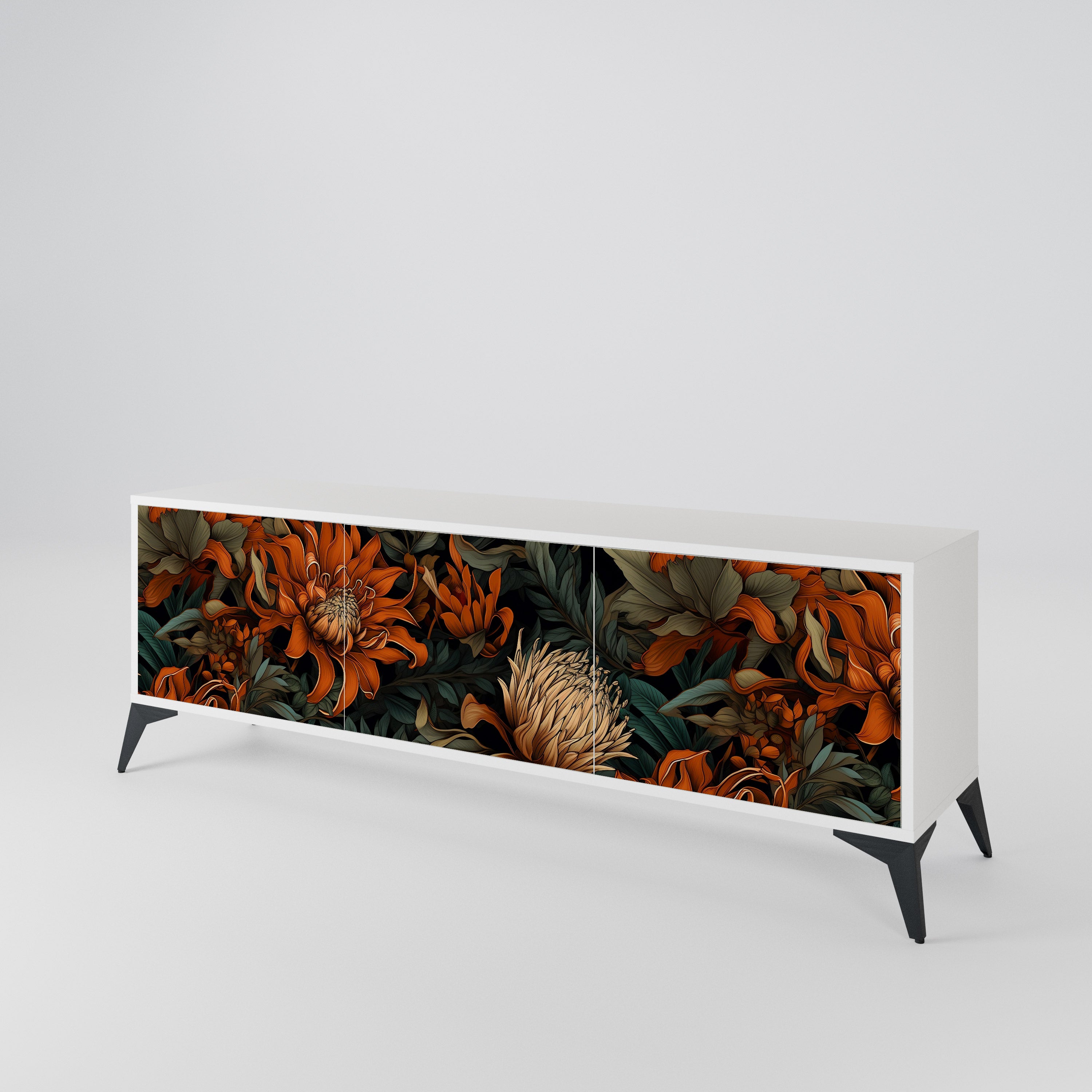 DAWN BLOOM Mueble de TV de 3 Puertas