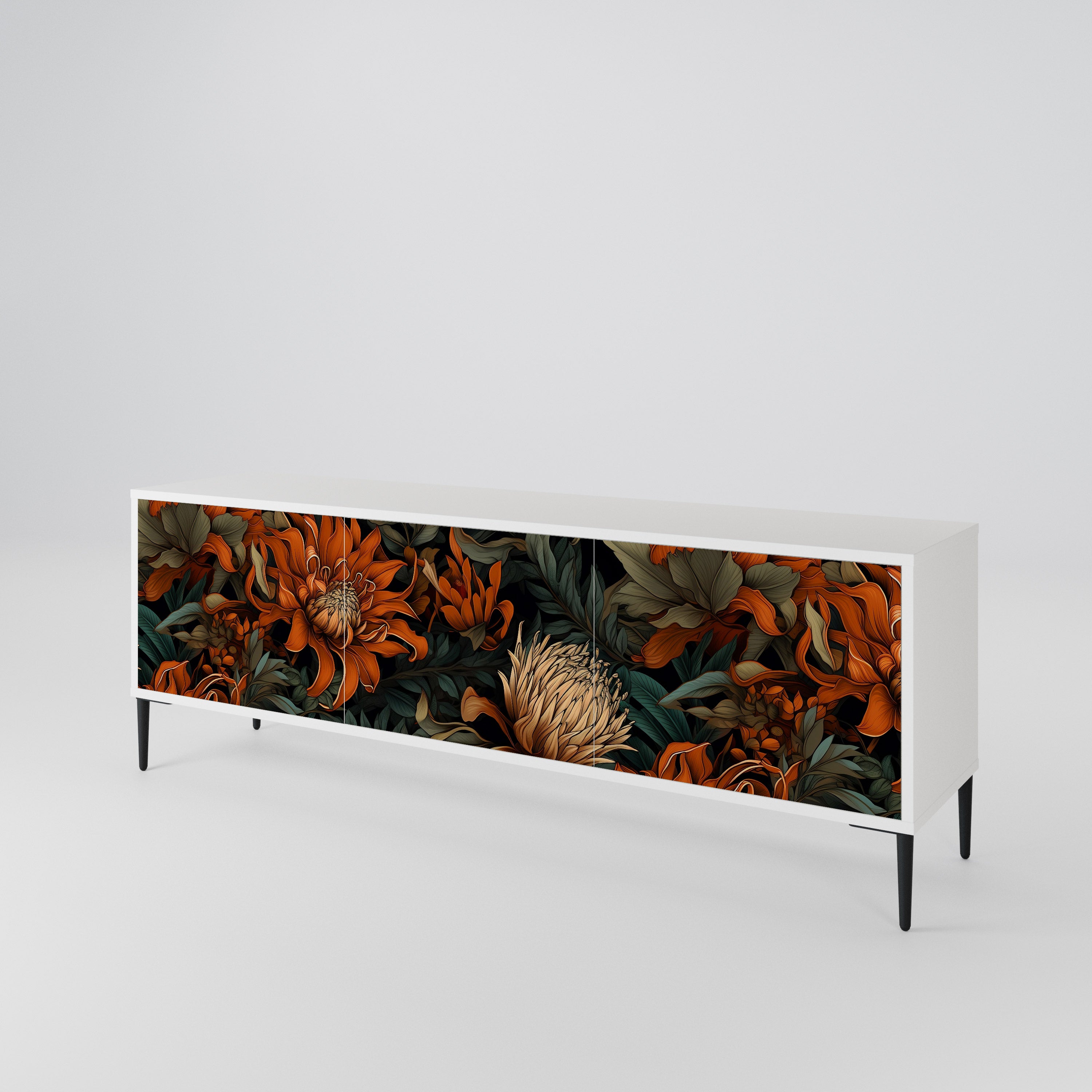 DAWN BLOOM Mueble de TV de 3 Puertas