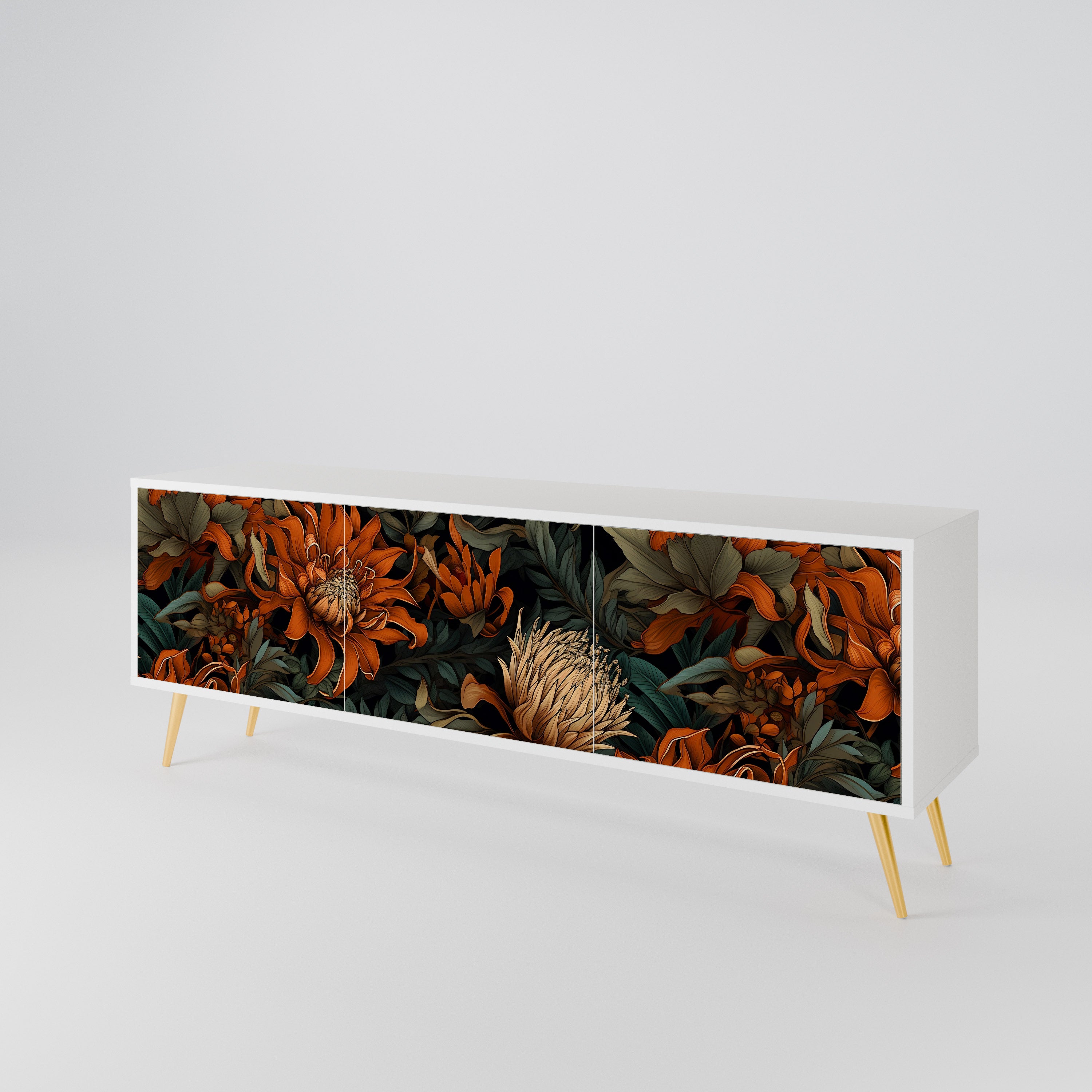 DAWN BLOOM Mueble de TV de 3 Puertas