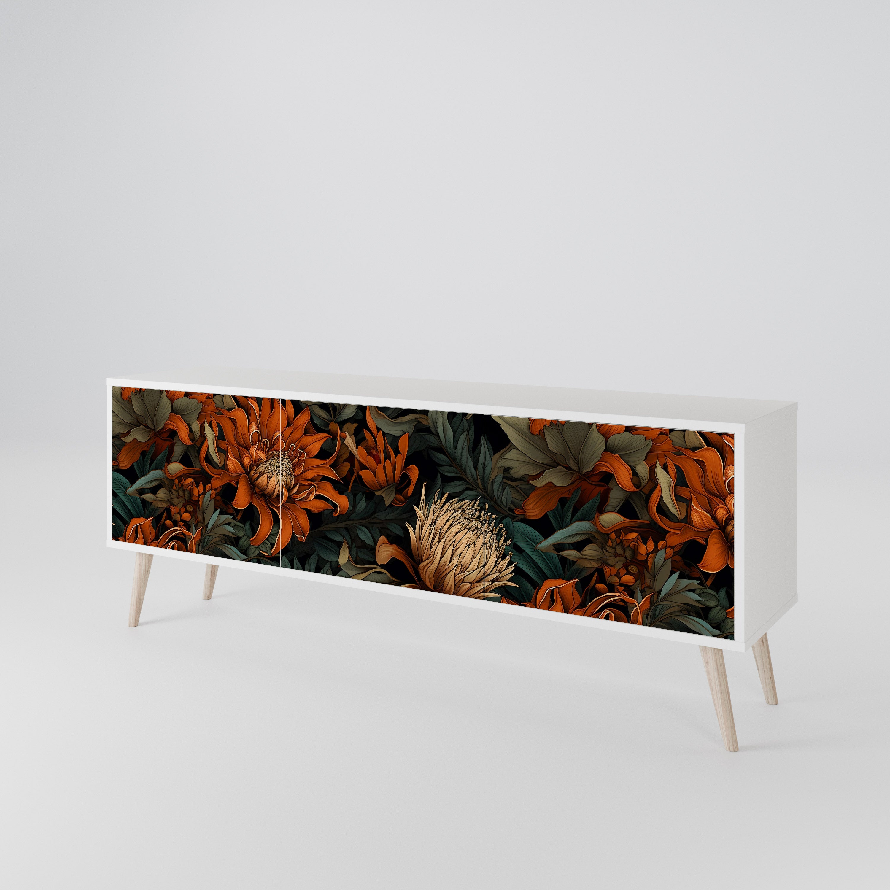 DAWN BLOOM Mueble de TV de 3 Puertas