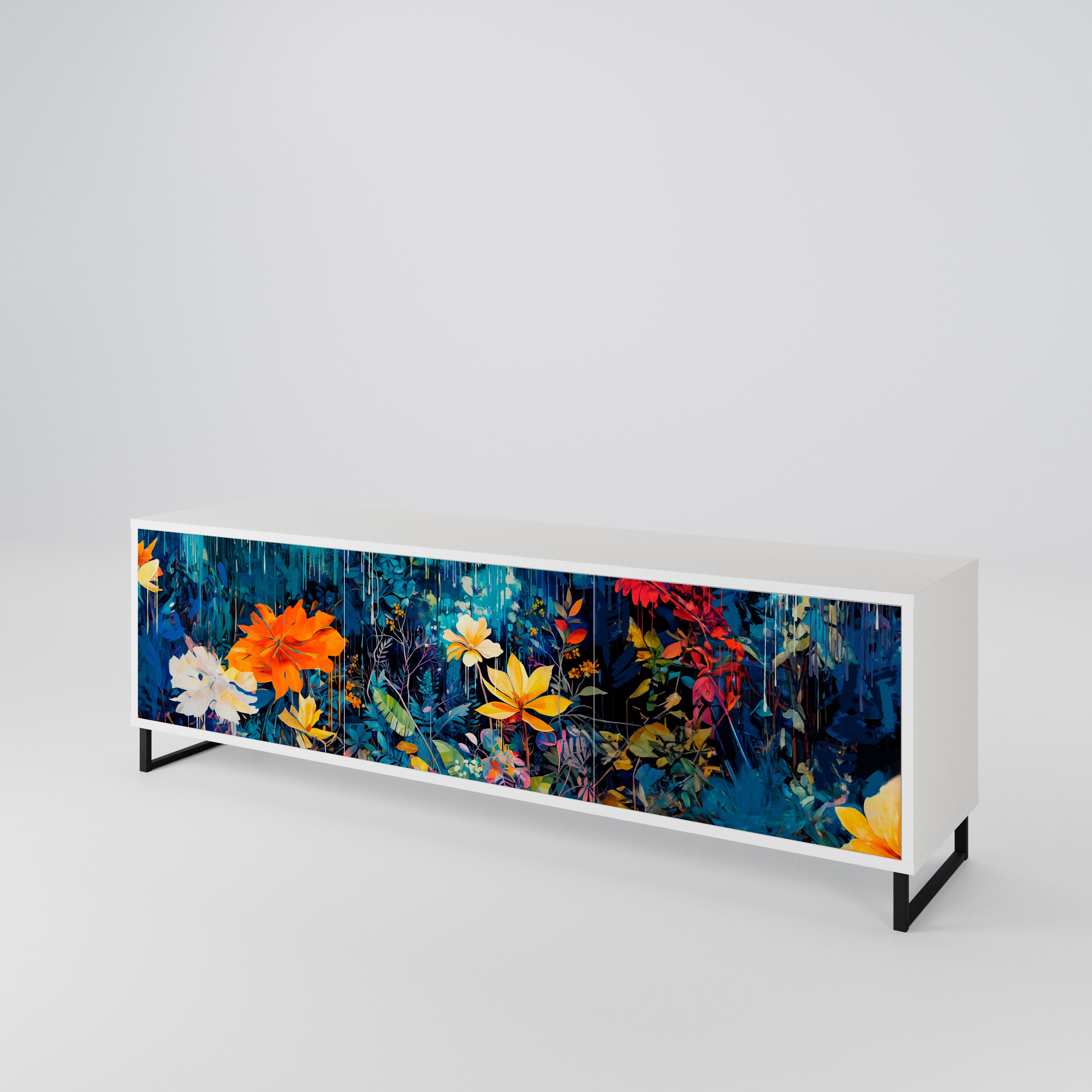 MIDNIGHT BLOSSOM 3-türiges TV-Lowboard