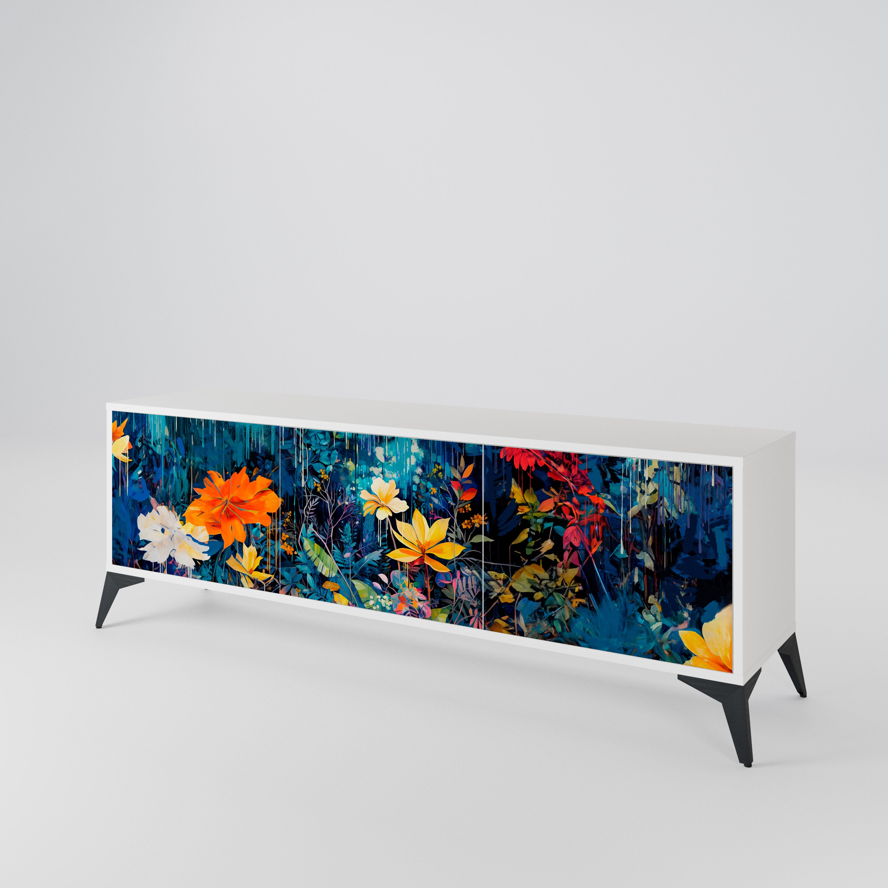 MIDNIGHT BLOSSOM 3-türiges TV-Lowboard