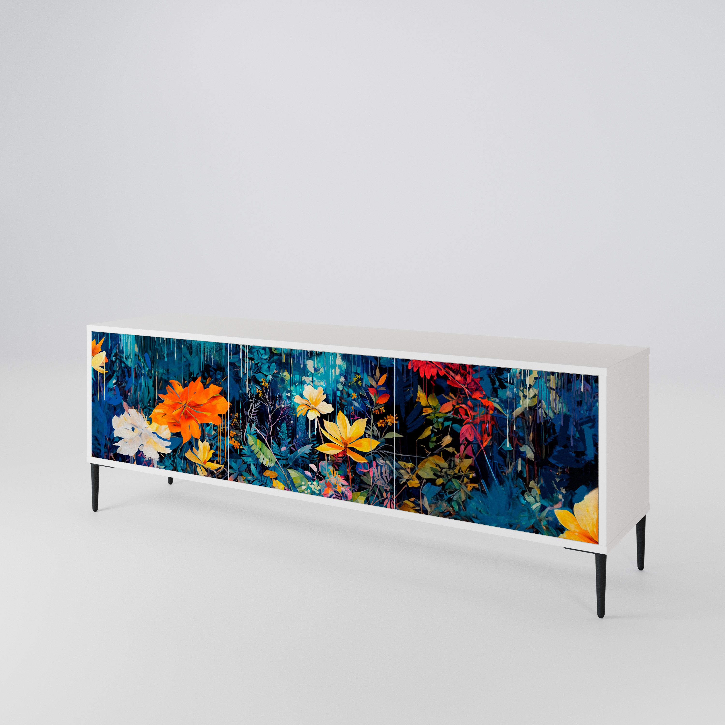 MIDNIGHT BLOSSOM 3-türiges TV-Lowboard