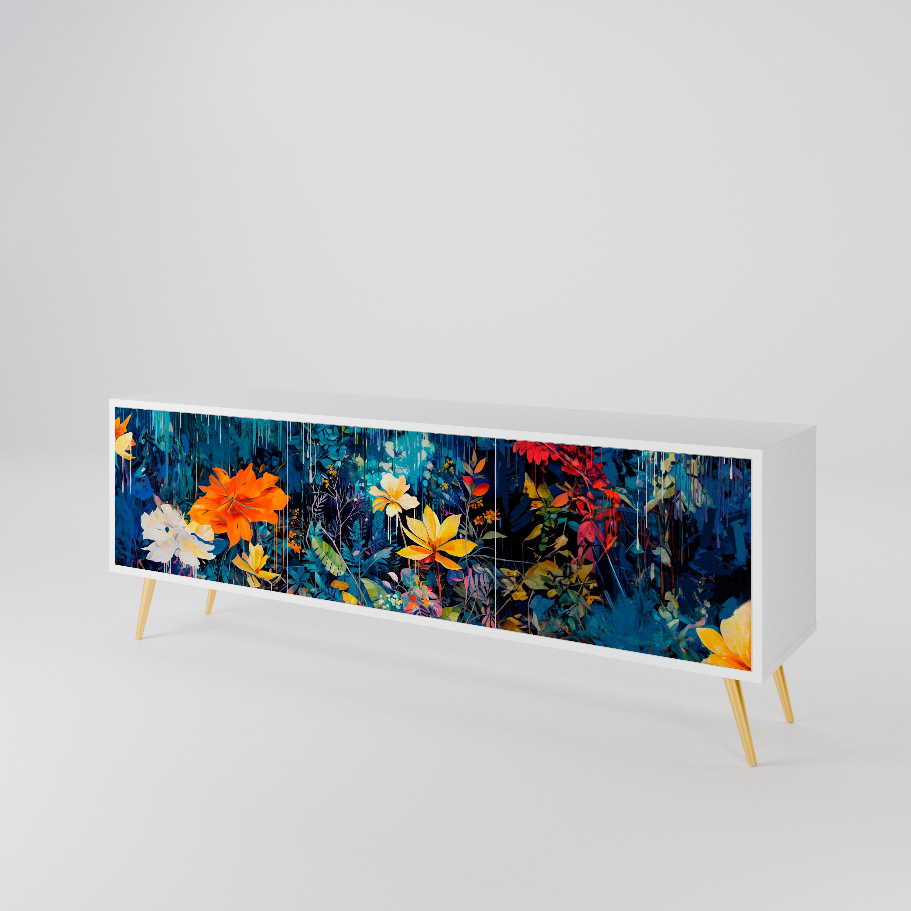 MIDNIGHT BLOSSOM 3-türiges TV-Lowboard