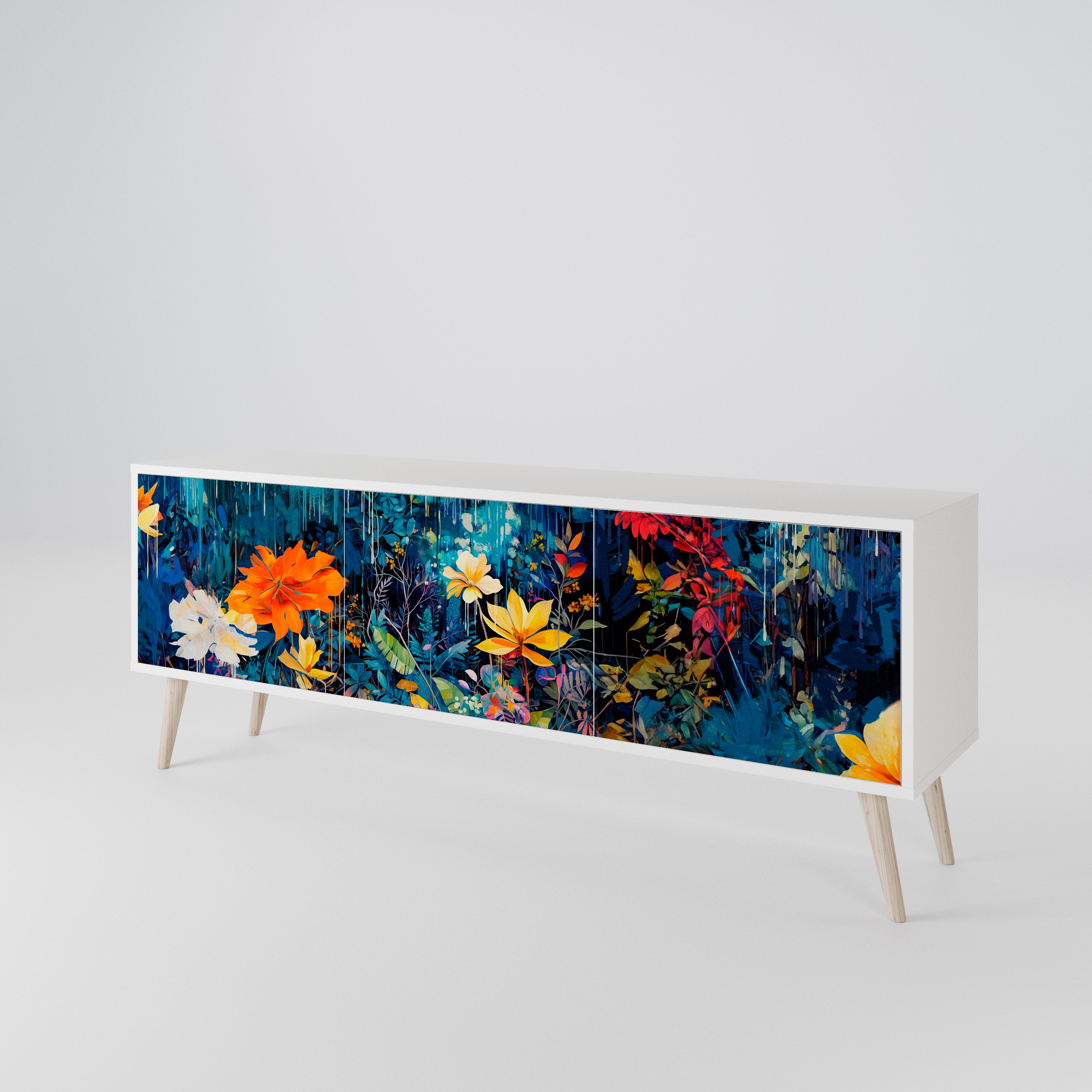 MIDNIGHT BLOSSOM 3-türiges TV-Lowboard