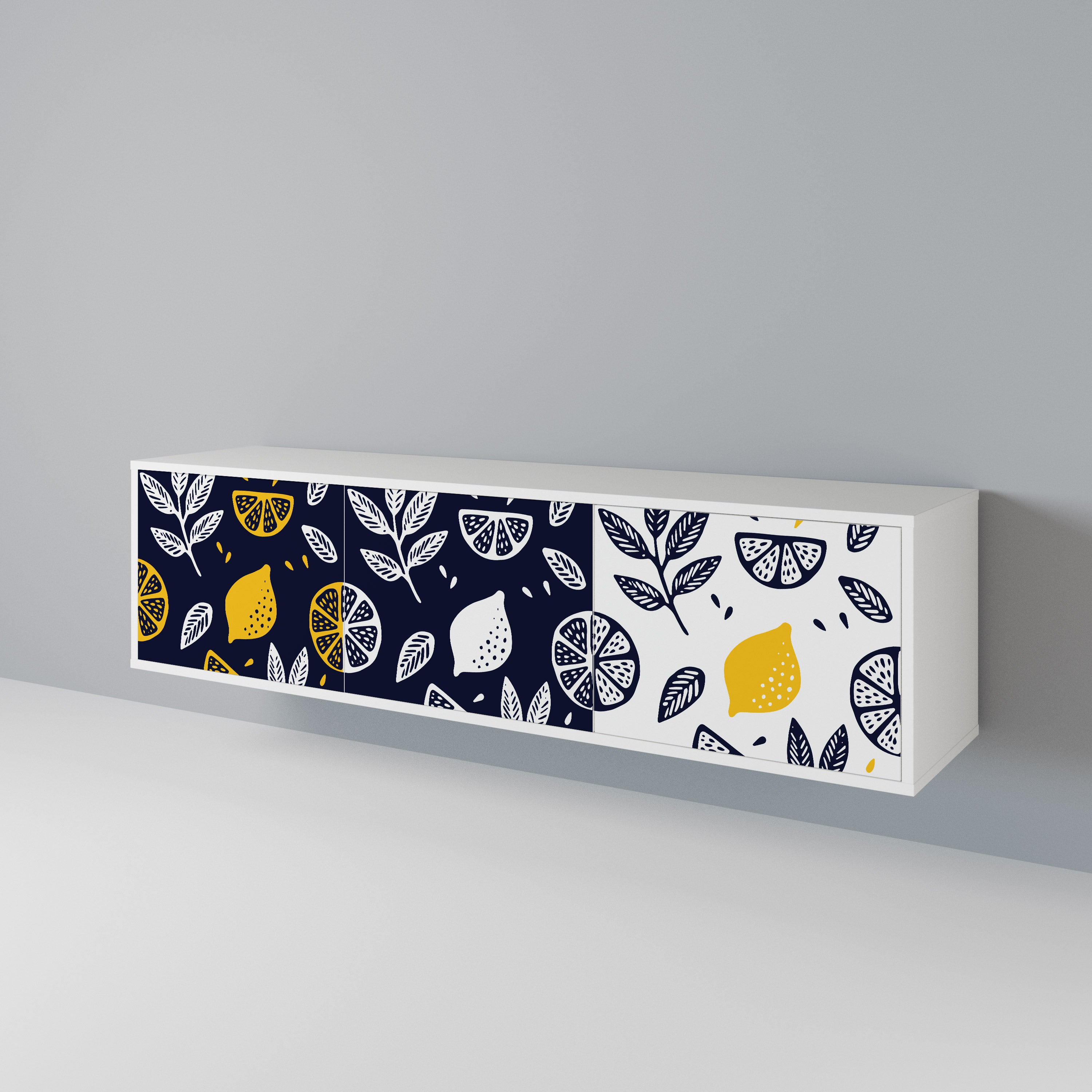CITRUS BLACK AND WHITE 3-türiges TV-Lowboard