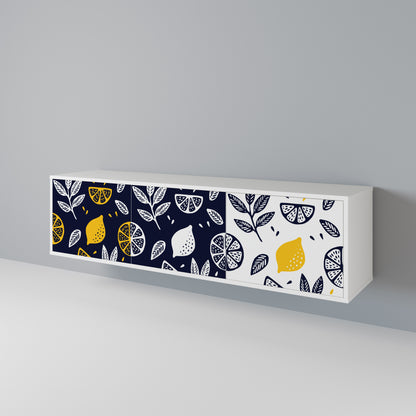 CITRUS BLACK AND WHITE Mueble de TV de 3 Puertas