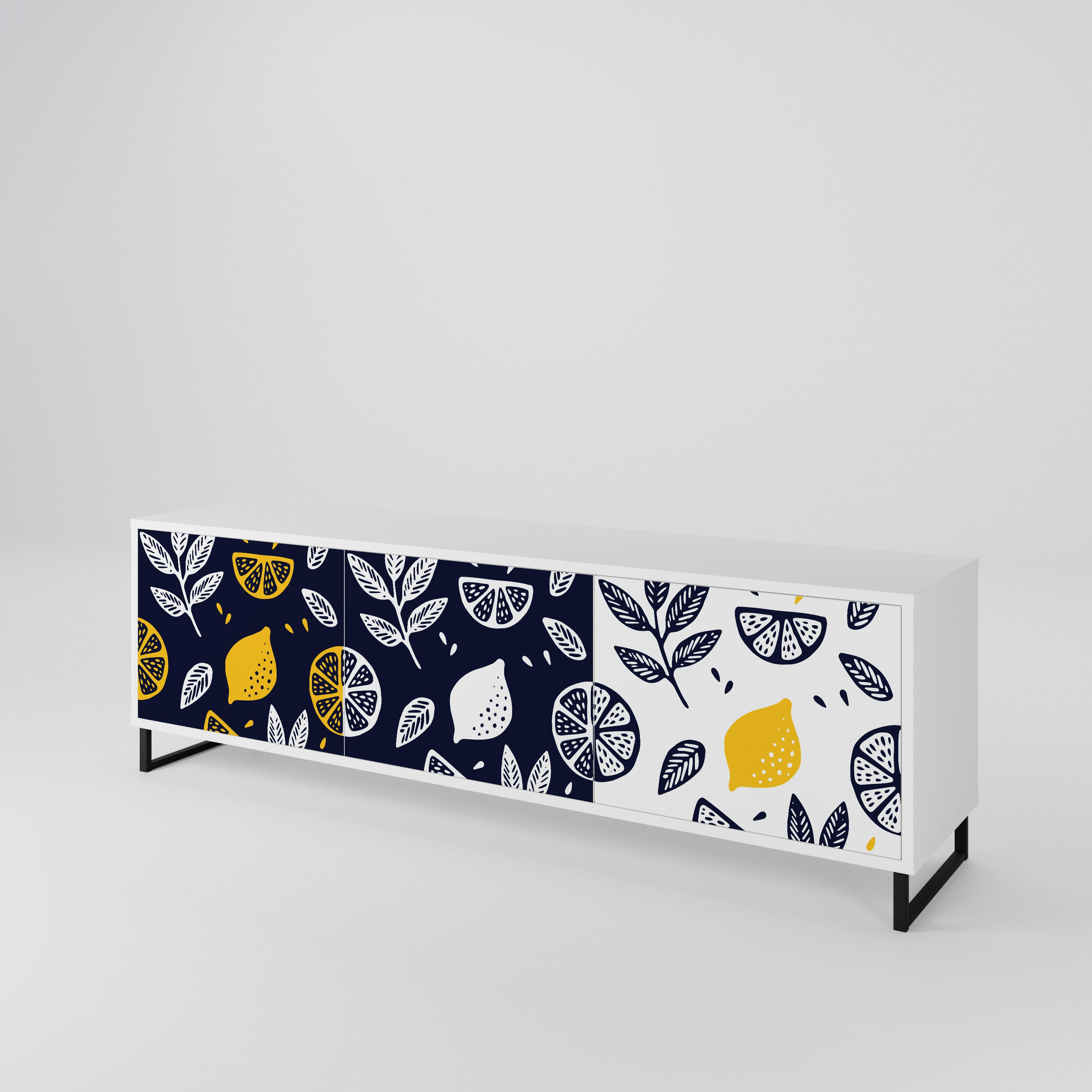 CITRUS BLACK AND WHITE 3-türiges TV-Lowboard