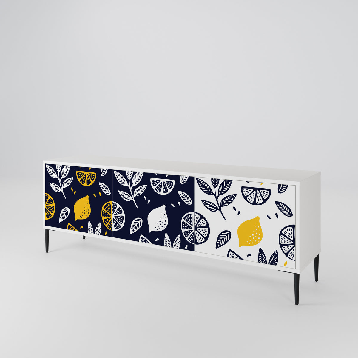 CITRUS BLACK AND WHITE 3-türiges TV-Lowboard