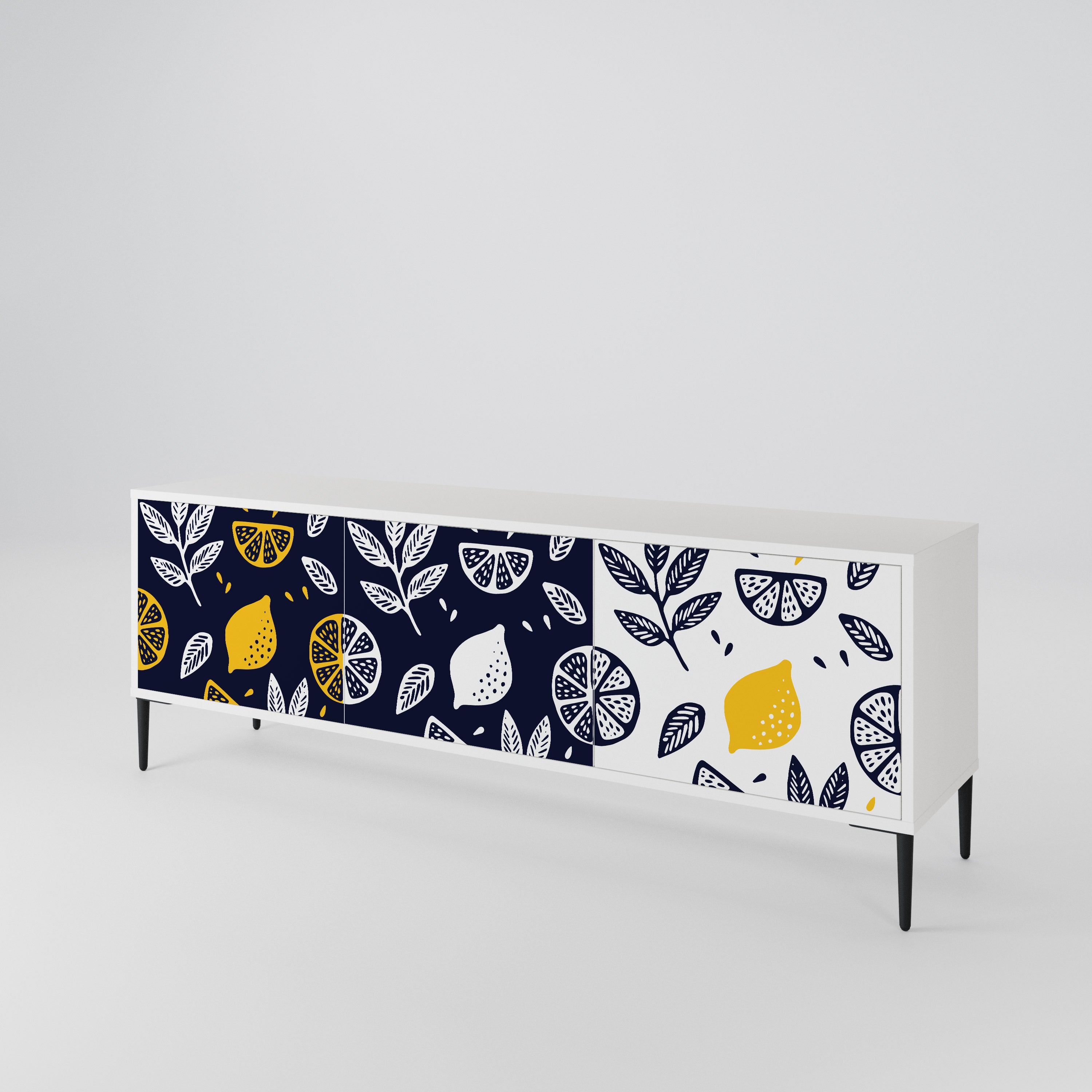CITRUS BLACK AND WHITE 3-türiges TV-Lowboard