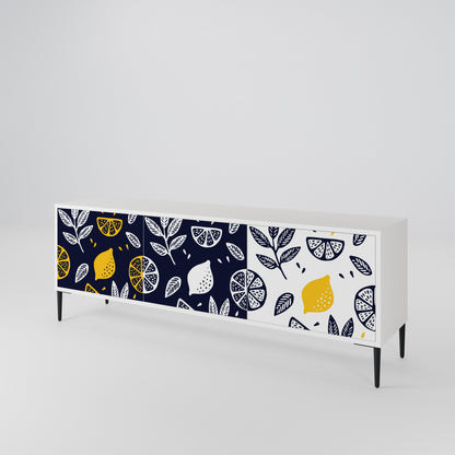 CITRUS BLACK AND WHITE Mueble de TV de 3 Puertas