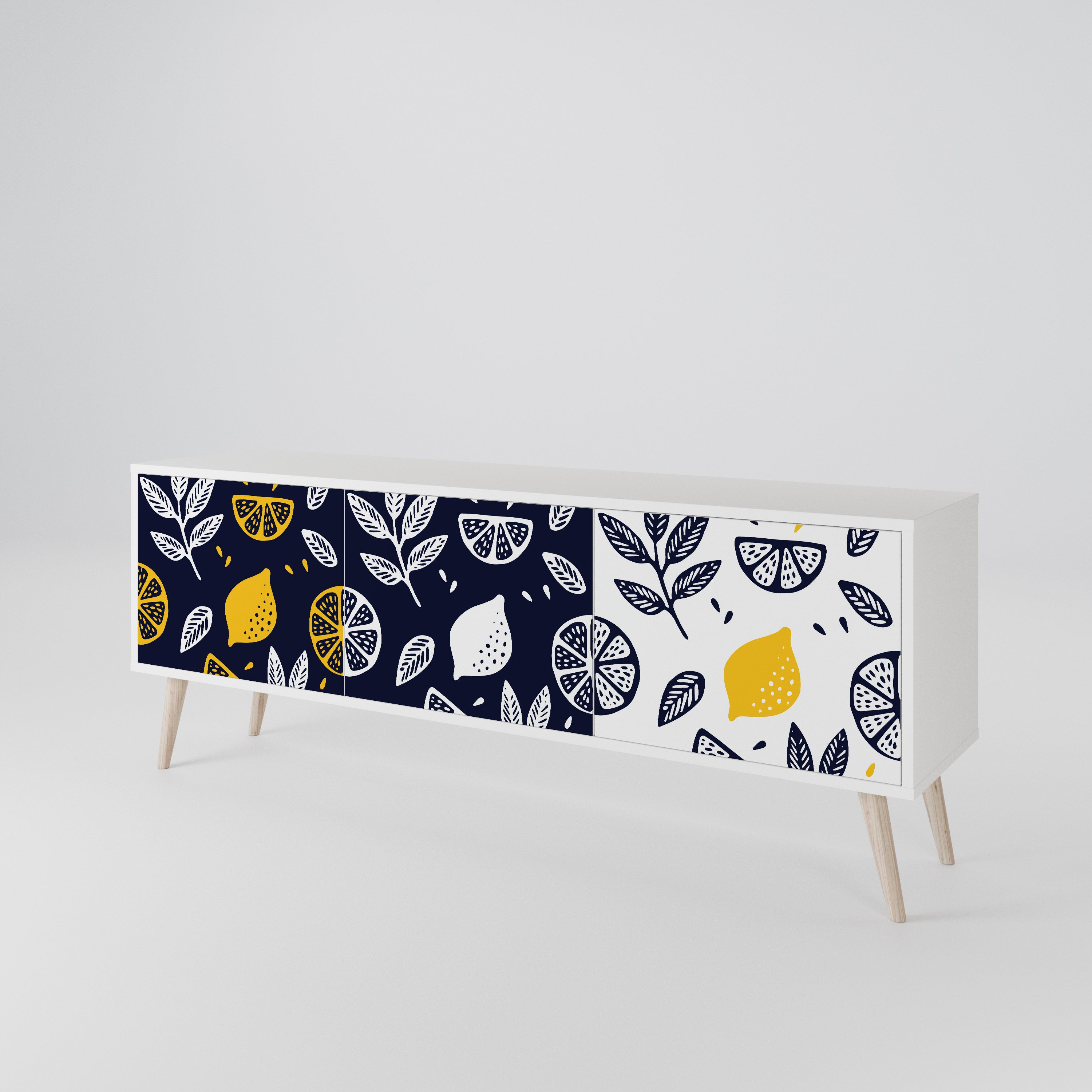 CITRUS BLACK AND WHITE 3-türiges TV-Lowboard