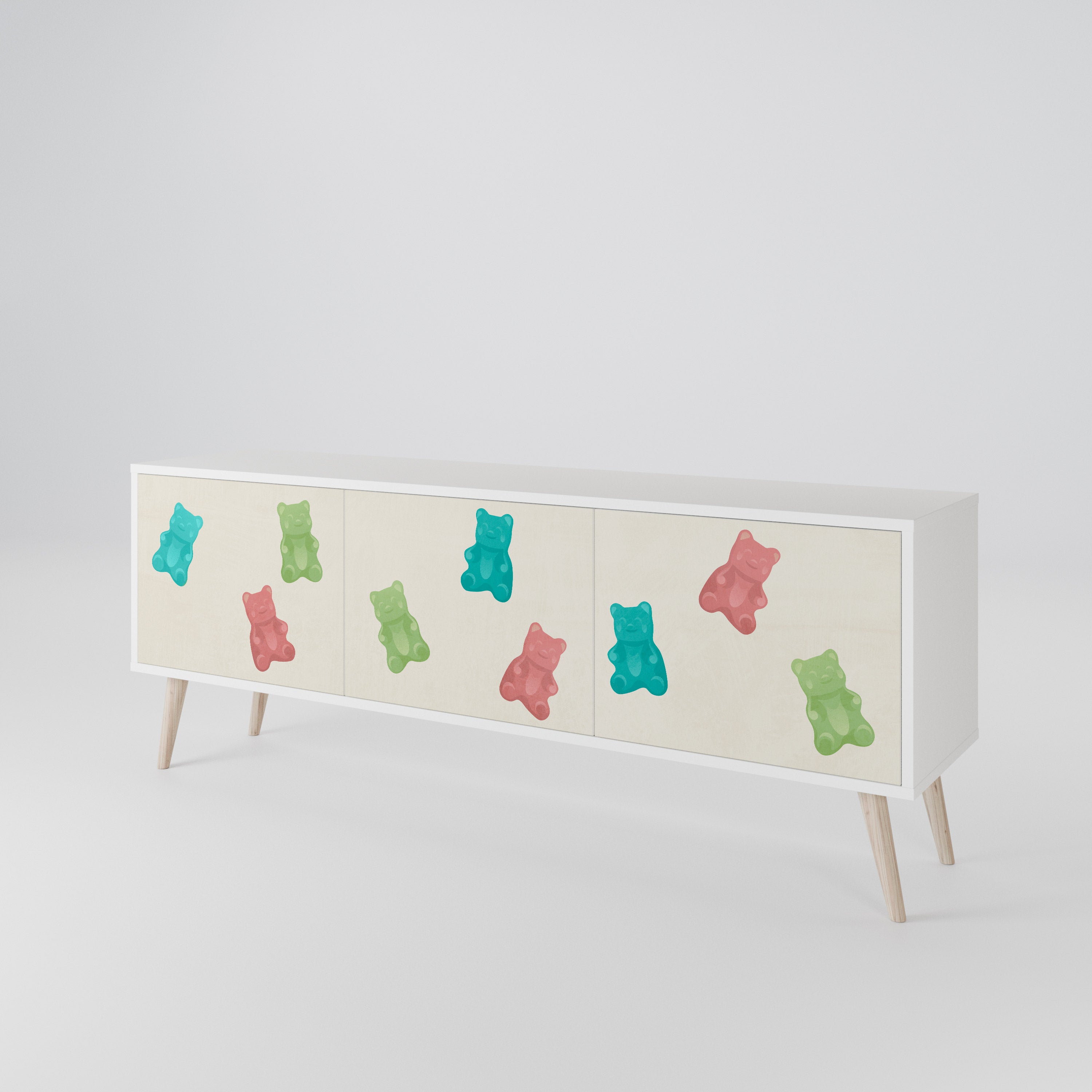 GUMMY BEARS Třídveřový TV stolek