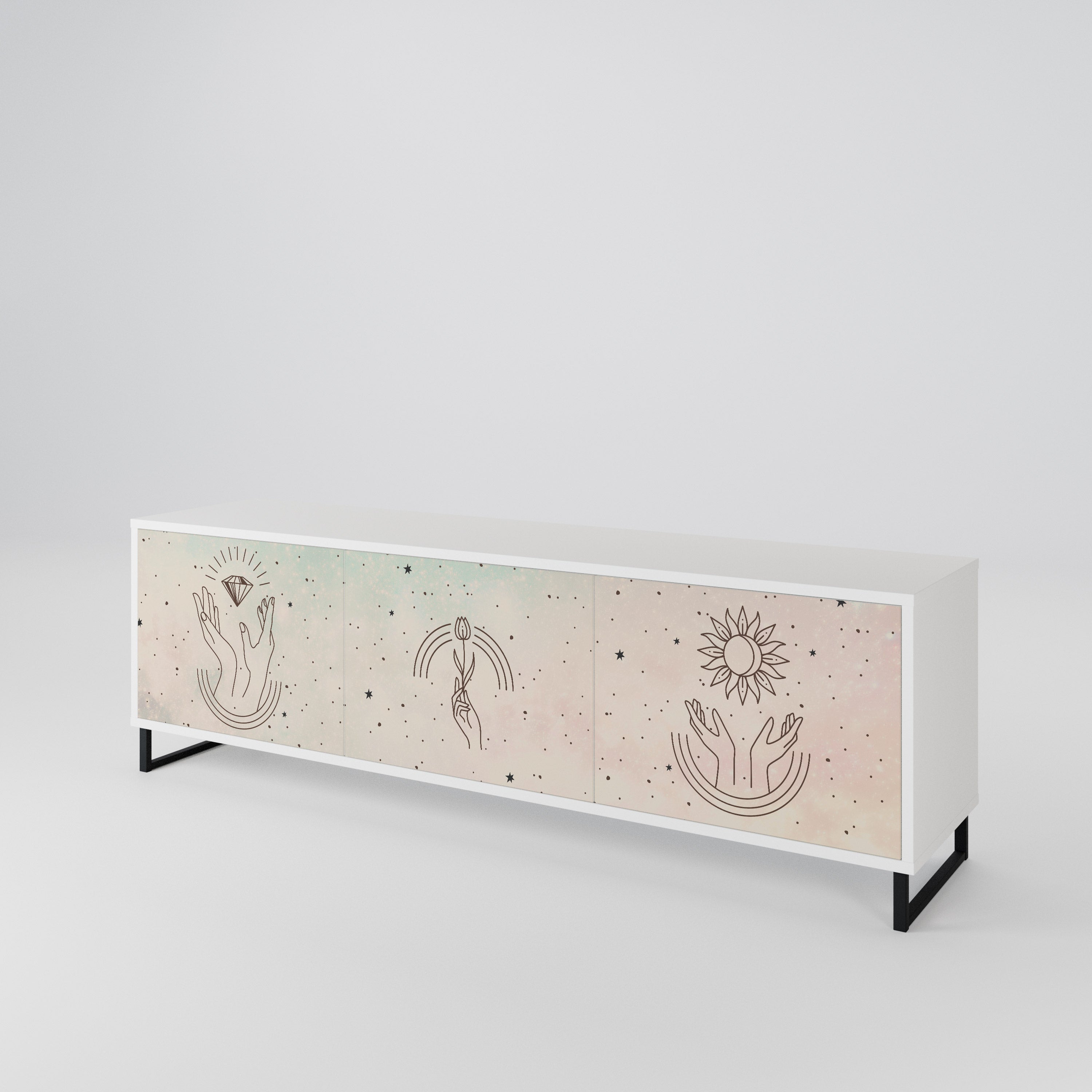DELICATE BEAUTY Třídveřový TV stolek