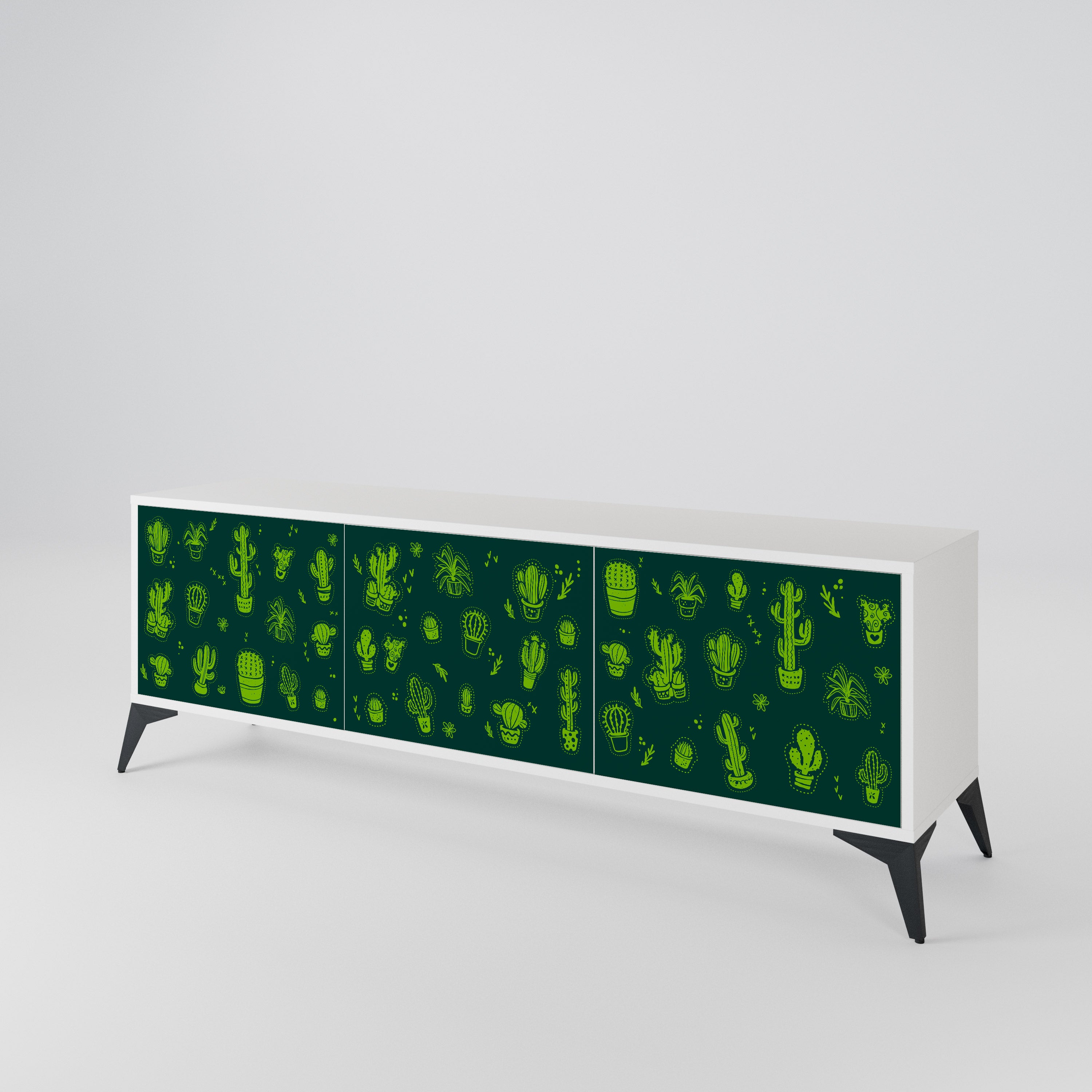 DESERT GREEN Třídveřový TV stolek