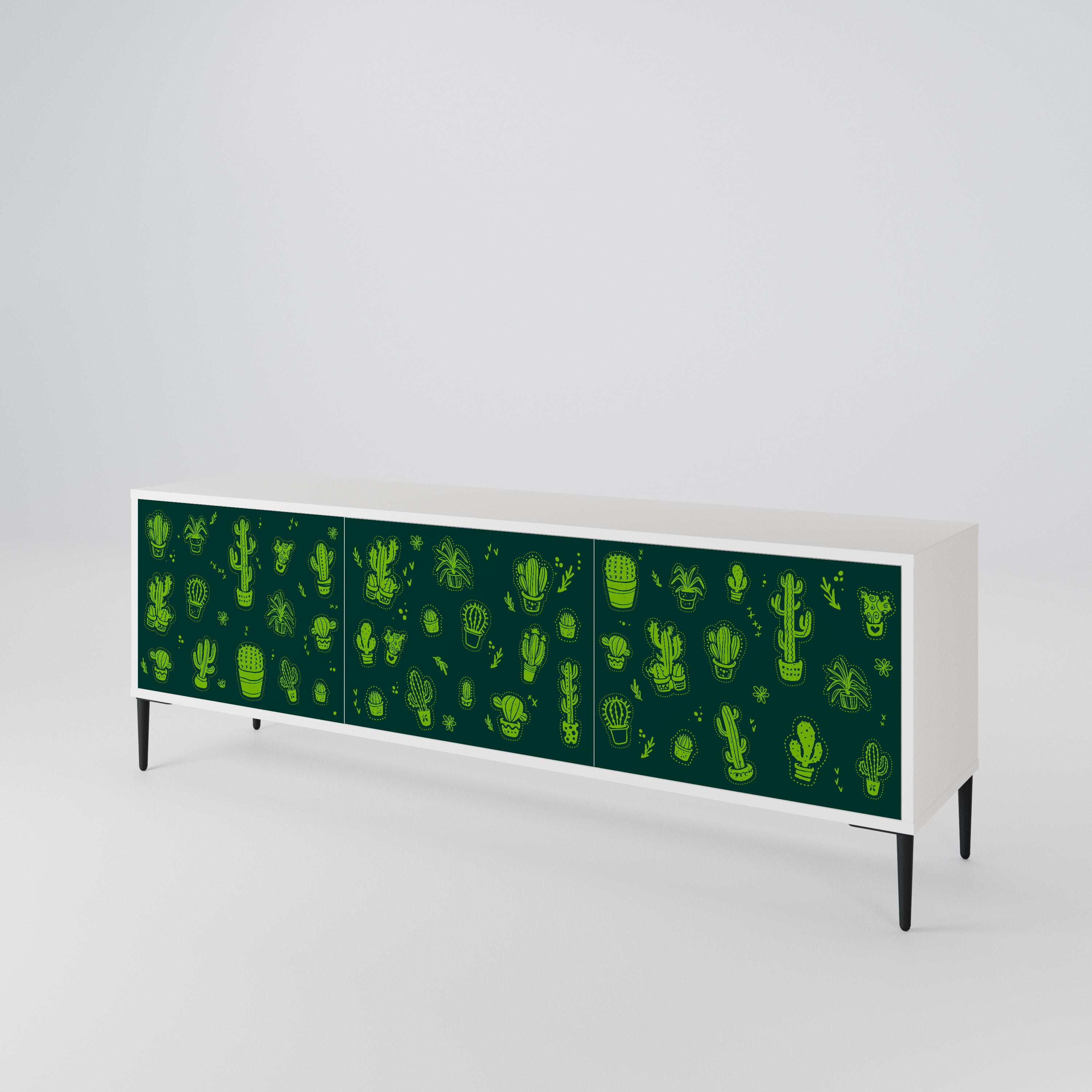 DESERT GREEN Třídveřový TV stolek