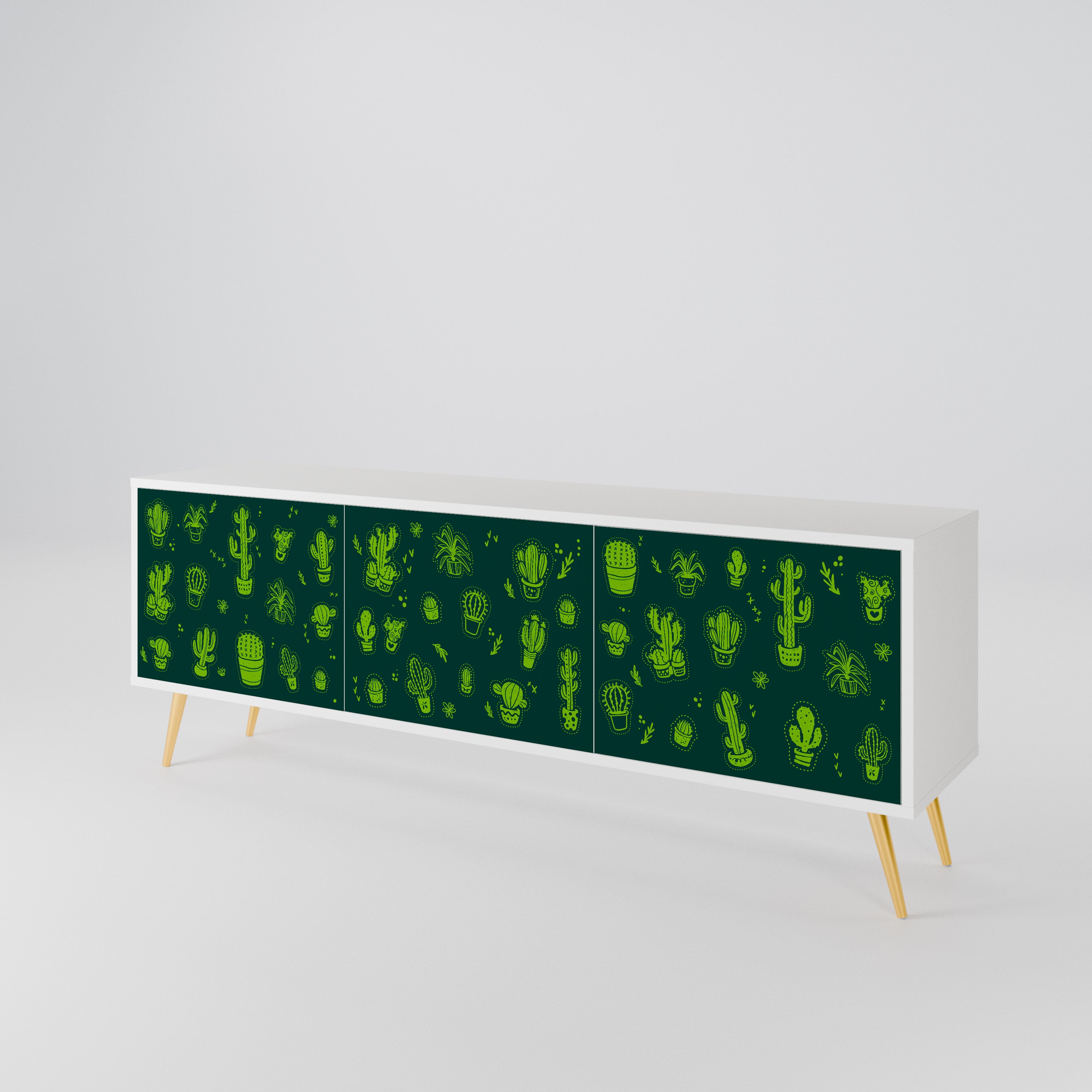 DESERT GREEN Třídveřový TV stolek