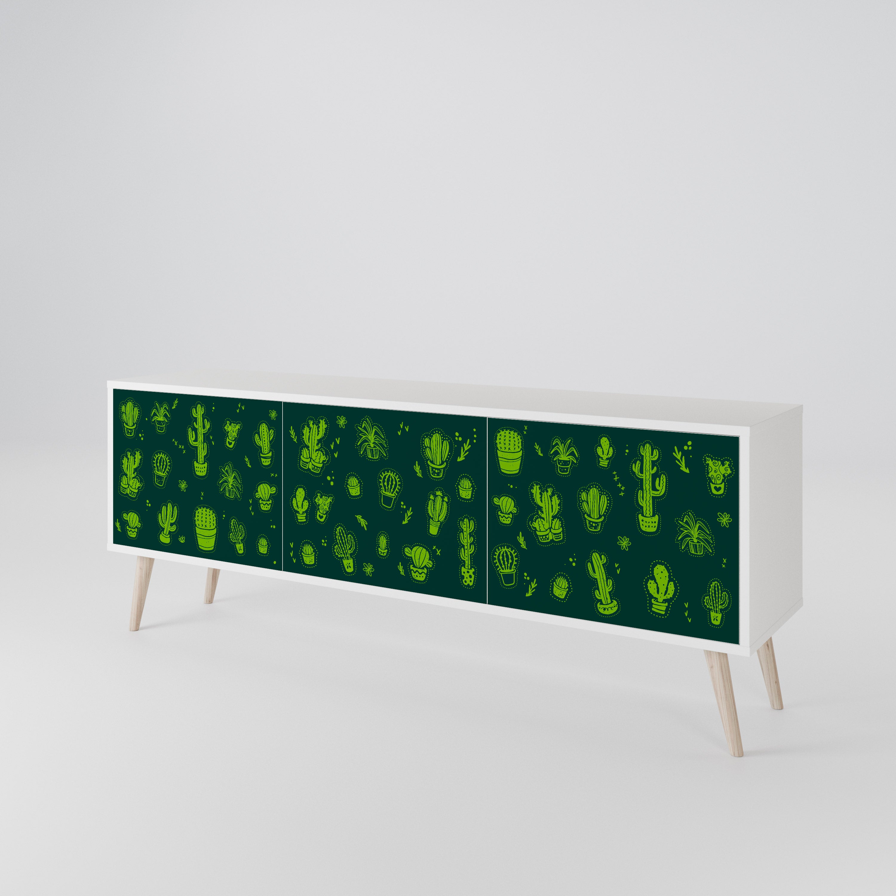 DESERT GREEN Třídveřový TV stolek