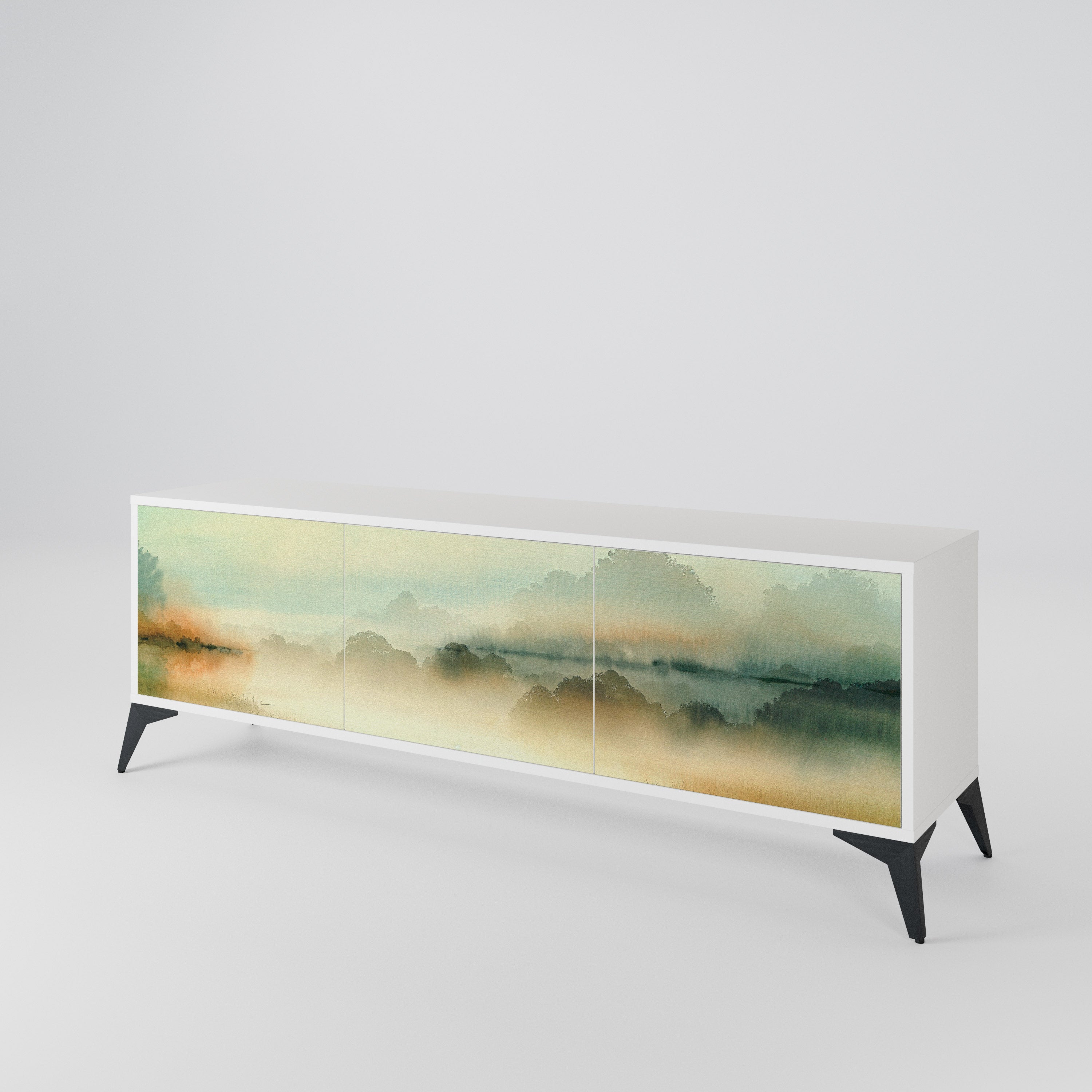 MORNING BY THE LAKE Třídveřový TV stolek