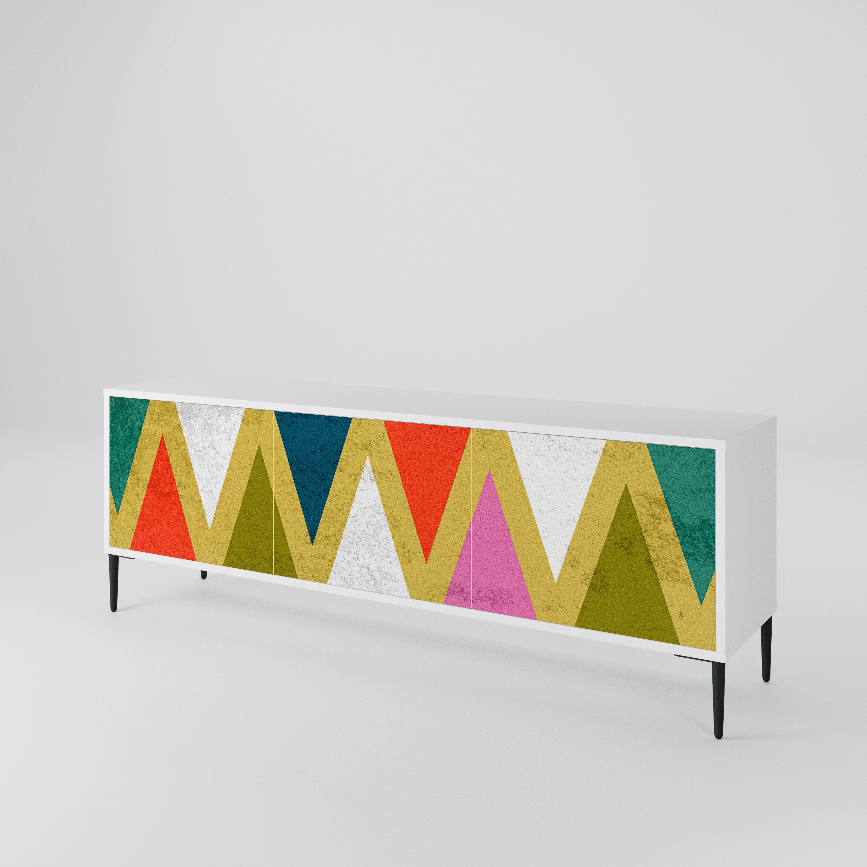 COLORFUL TRIANGLES 3-türiges TV-Lowboard