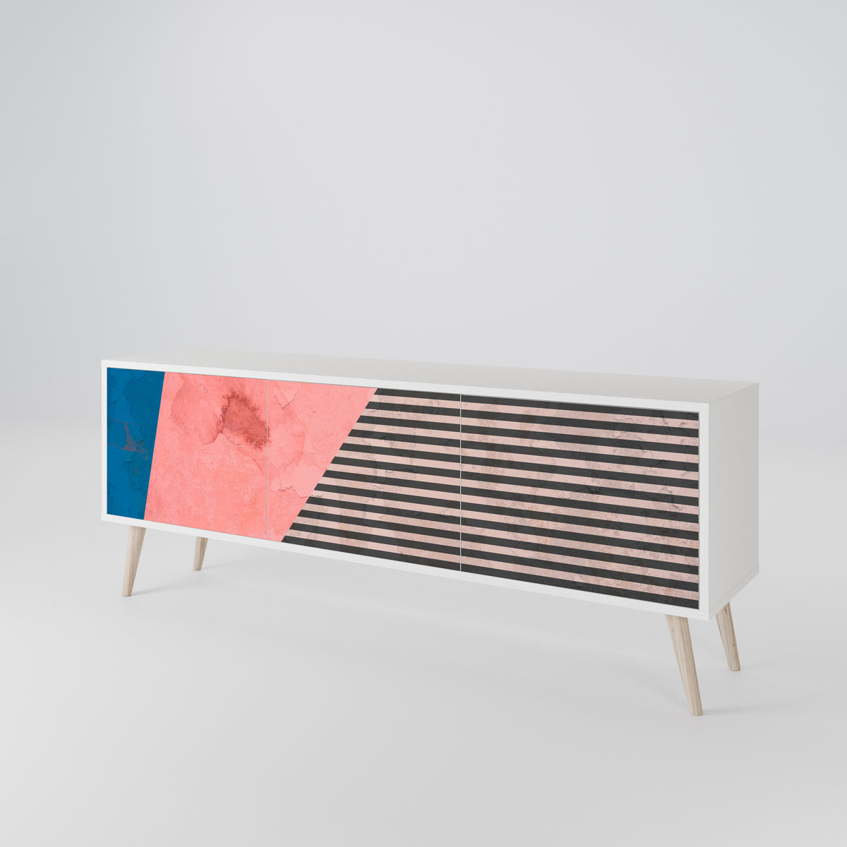 GLAMOROUS STRIPE 3-türiges TV-Lowboard