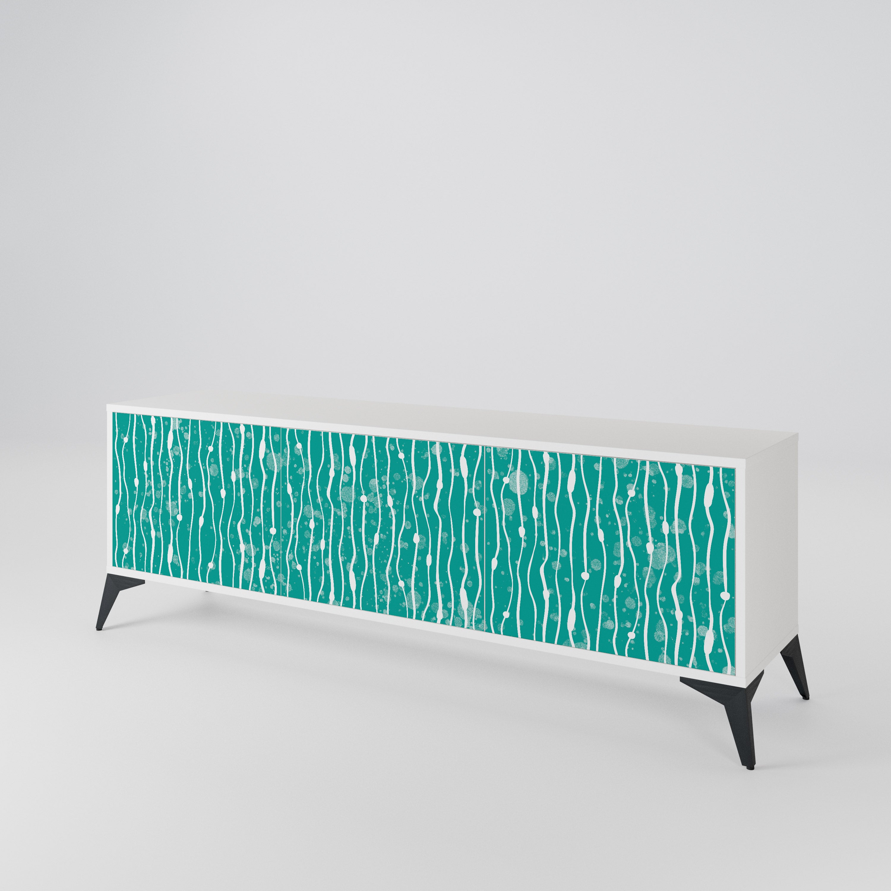 TURQUOISE RAIN 3-türiges TV-Lowboard