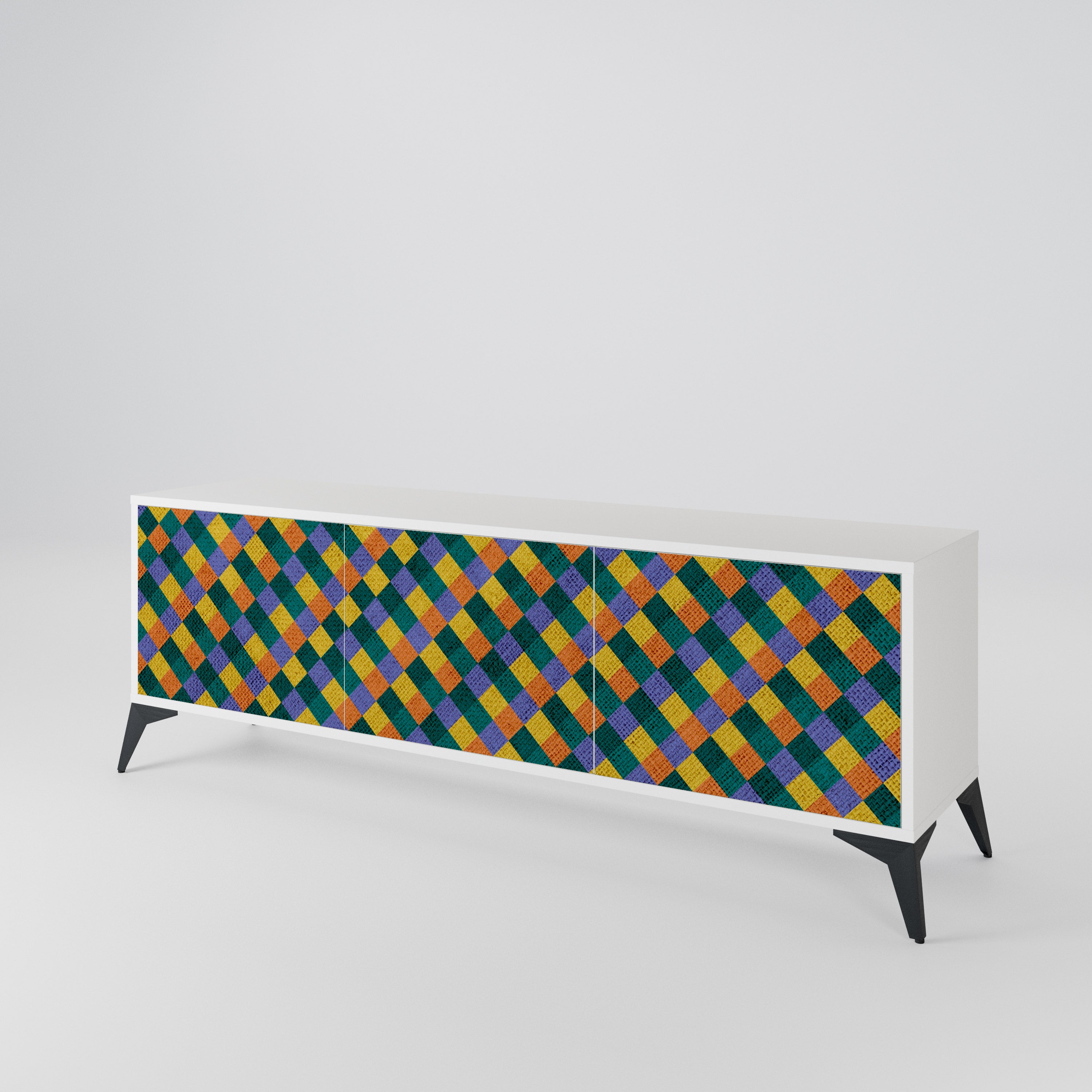 PAINTED SQUARES MIX 3-türiges TV-Lowboard