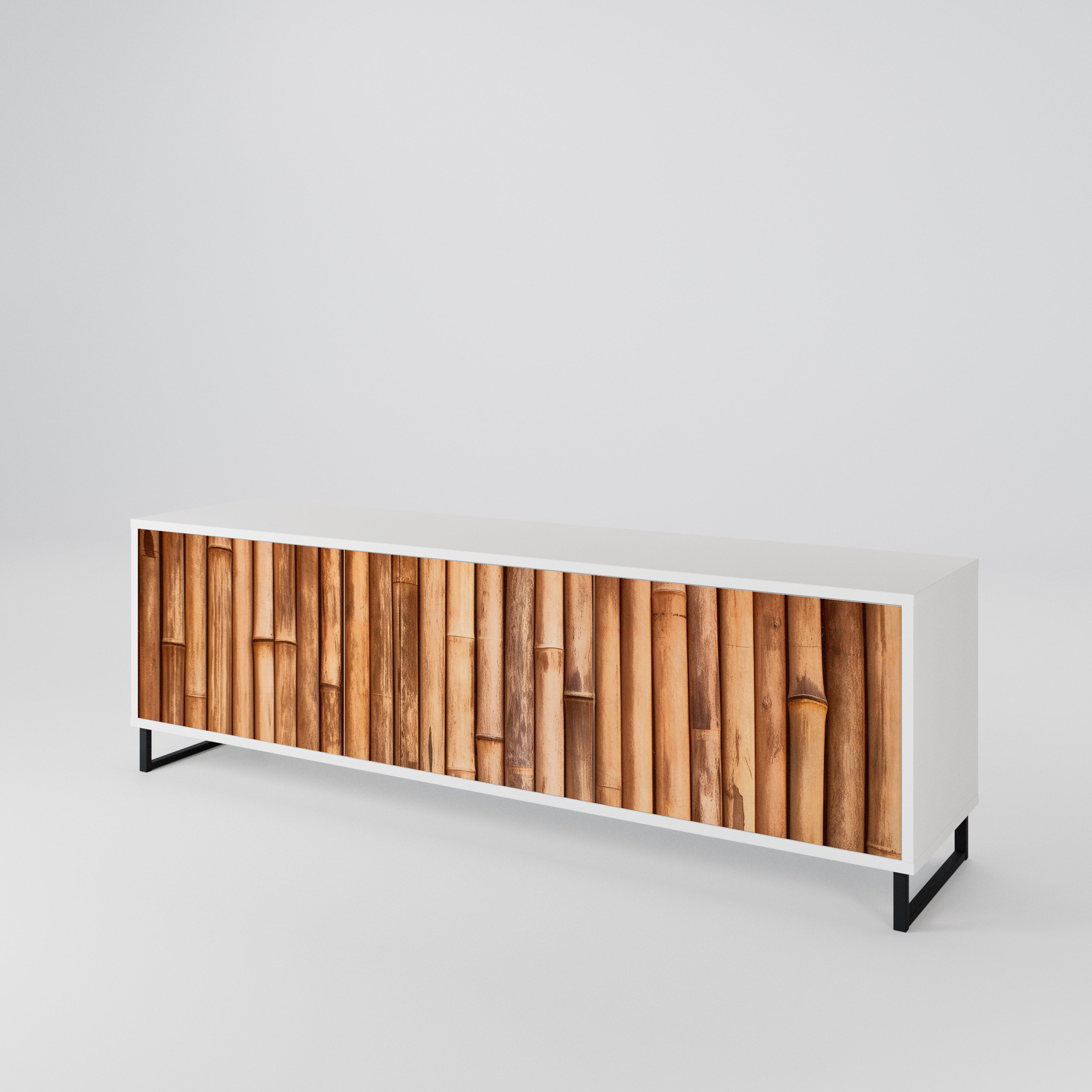 NATURAL WOOD Mueble de TV de 3 Puertas